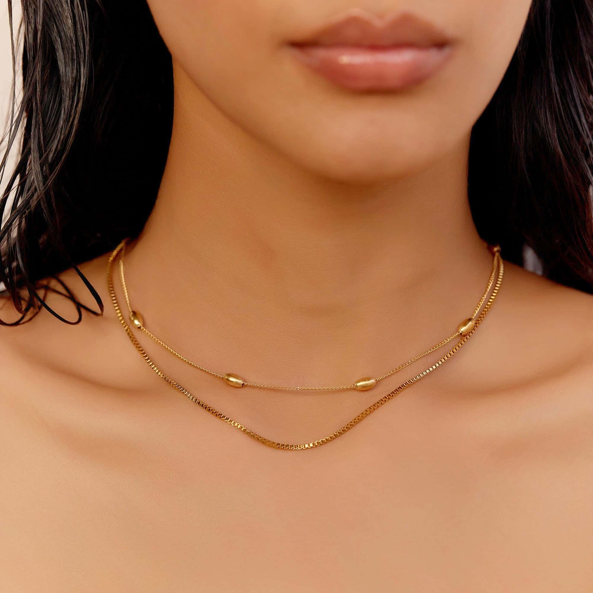 Lila Layered Chain Necklace in 18K Gold Plated