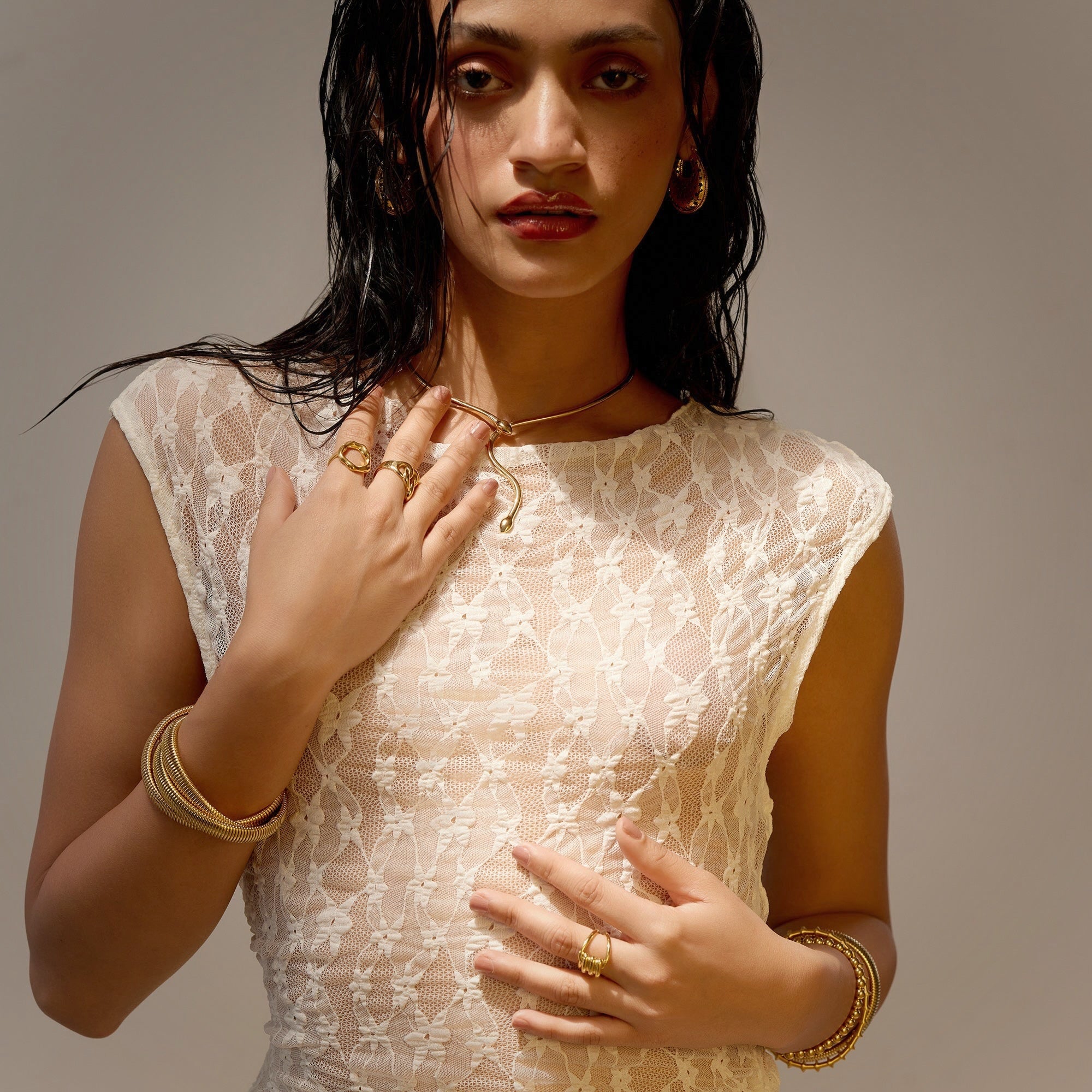 Arya Coil Ring in 18K Gold Plated