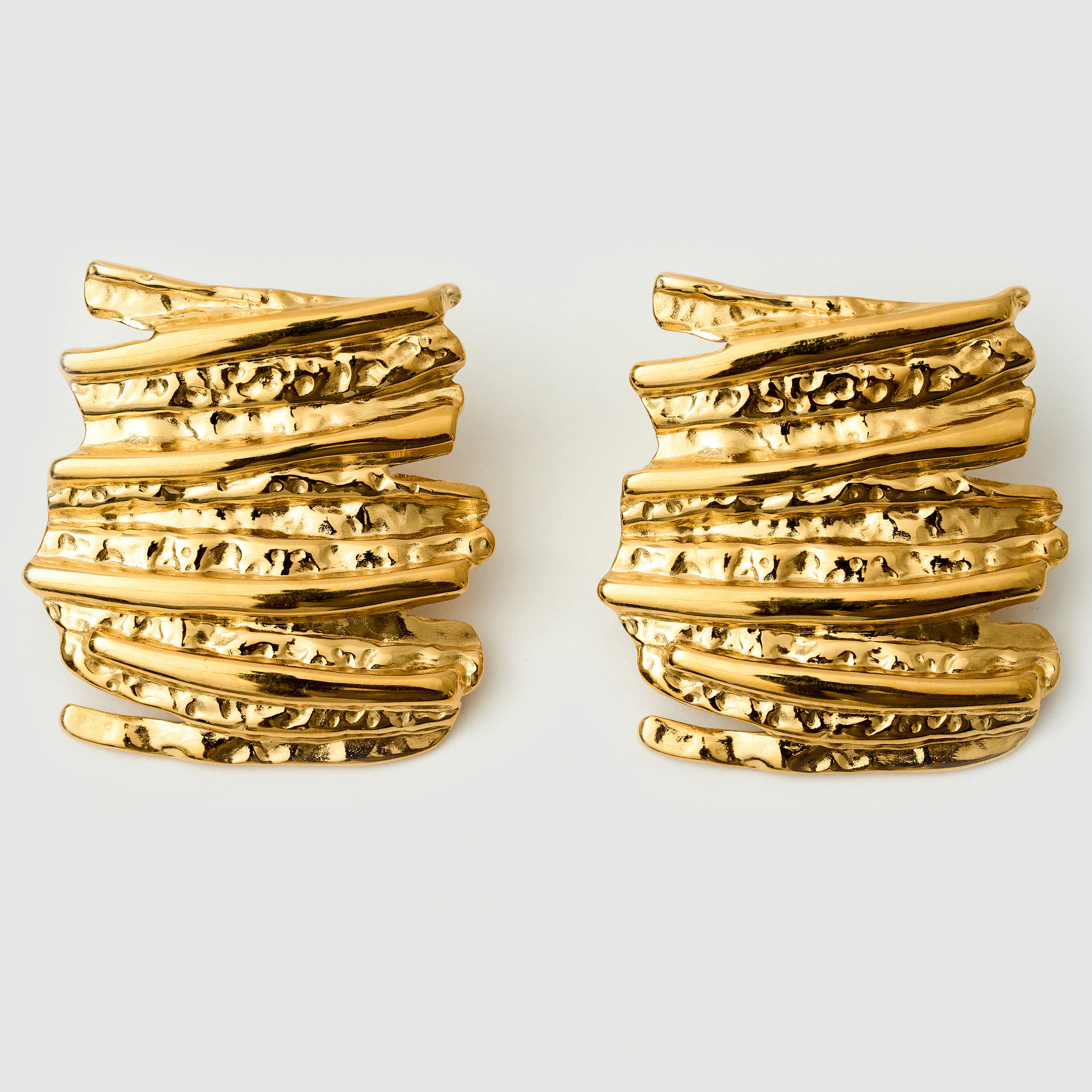 Dewi Demure Textured Earrings in 18K Gold Plated