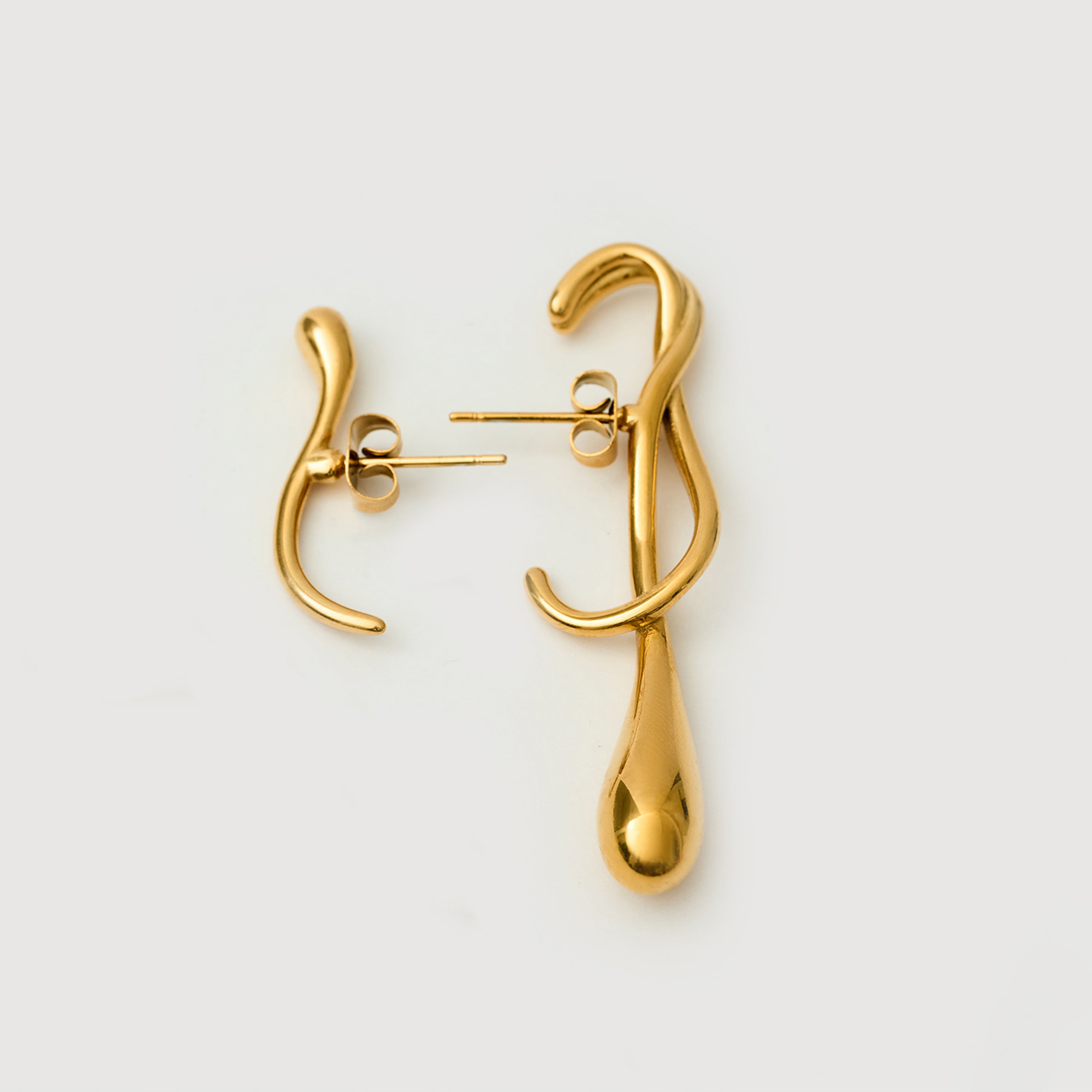 Uluwatu Waves Irregular Earrings in 18K Gold Plated