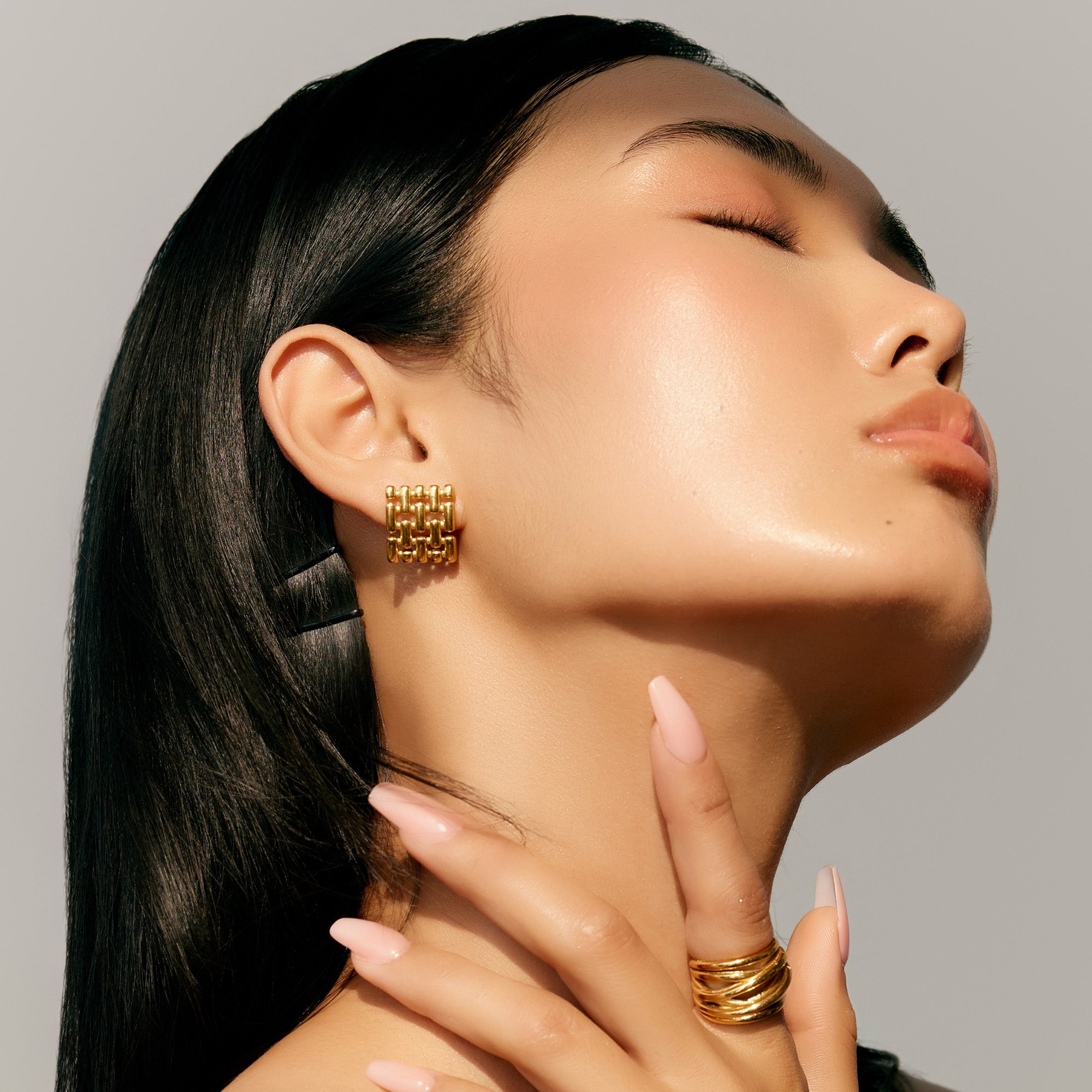 Jubilee Stud Earrings in 18K Gold Plated