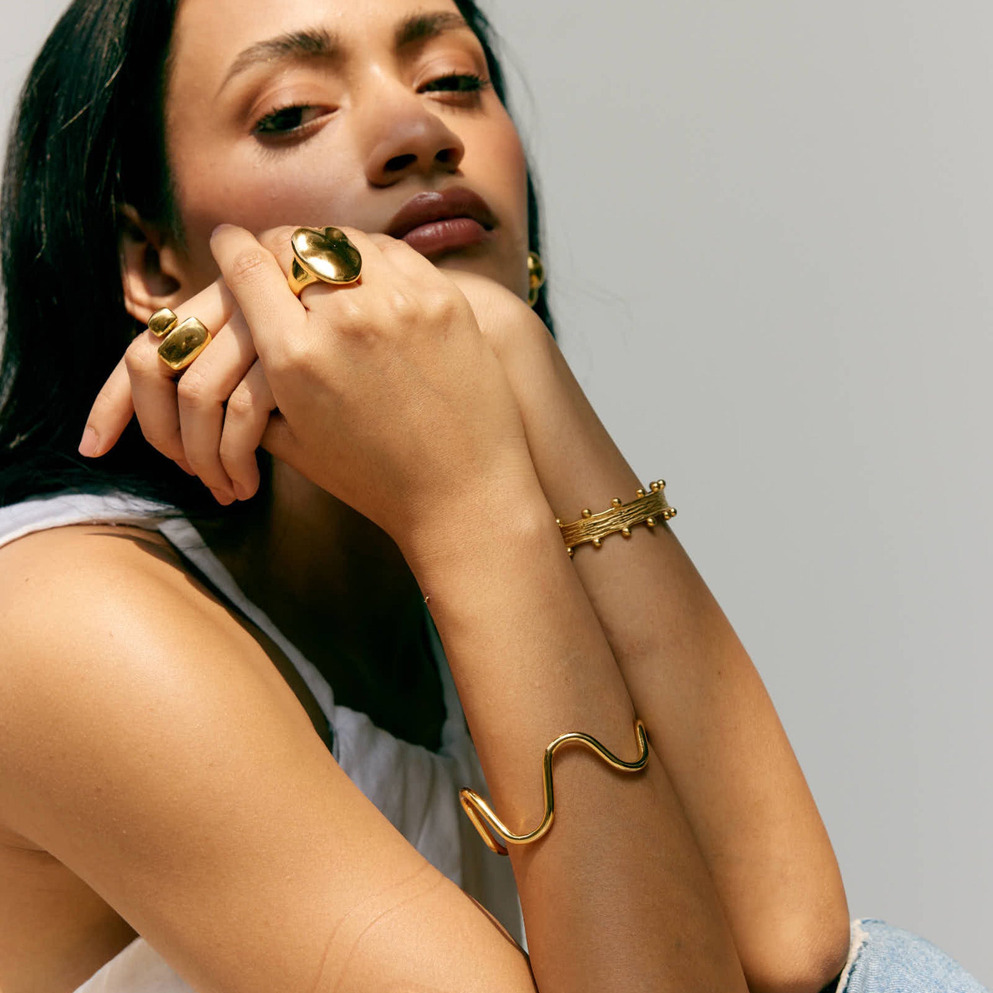 Yemaya Bangle Bracelet in 18K Gold Plated