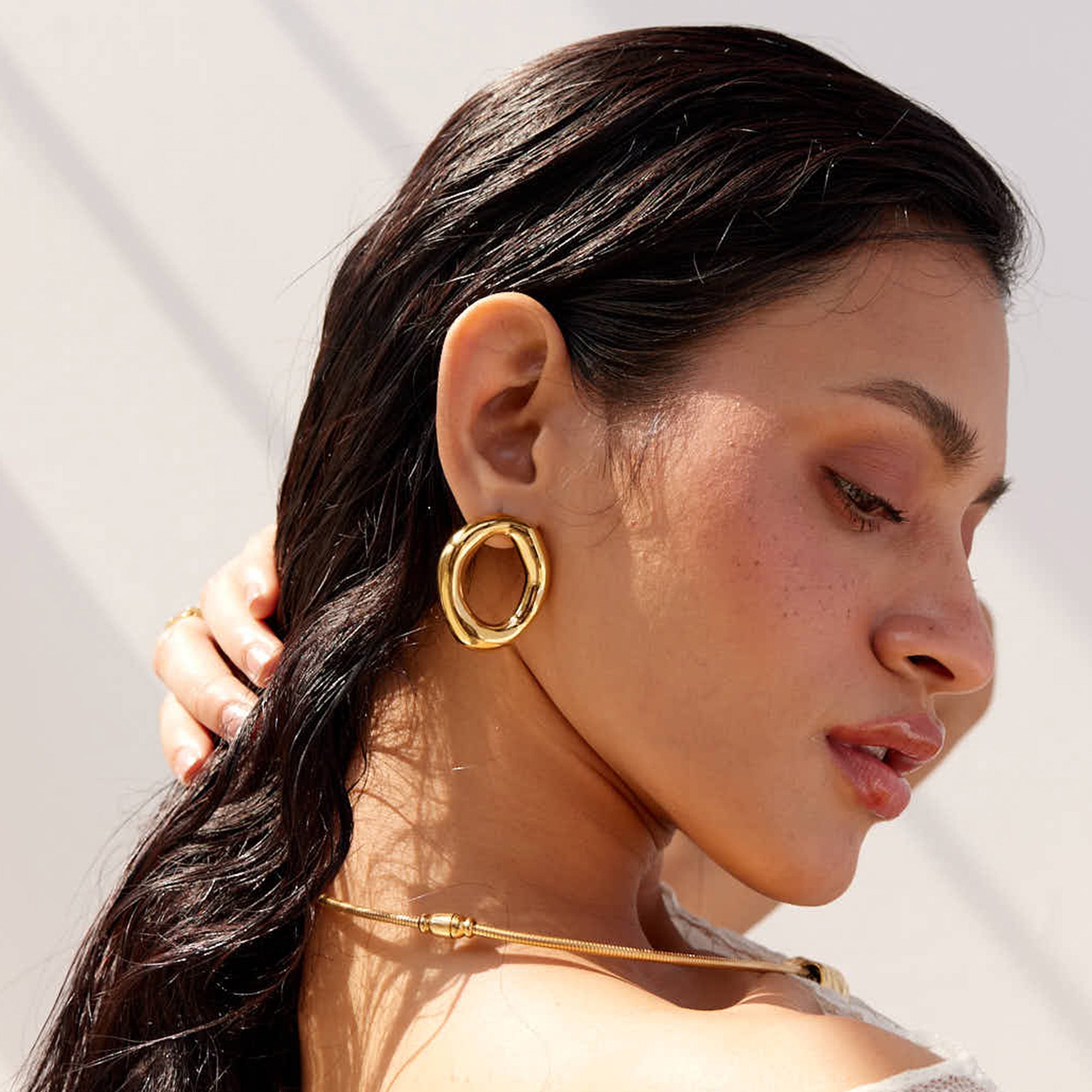 Luna's Glow Earrings in 18K Gold Plated