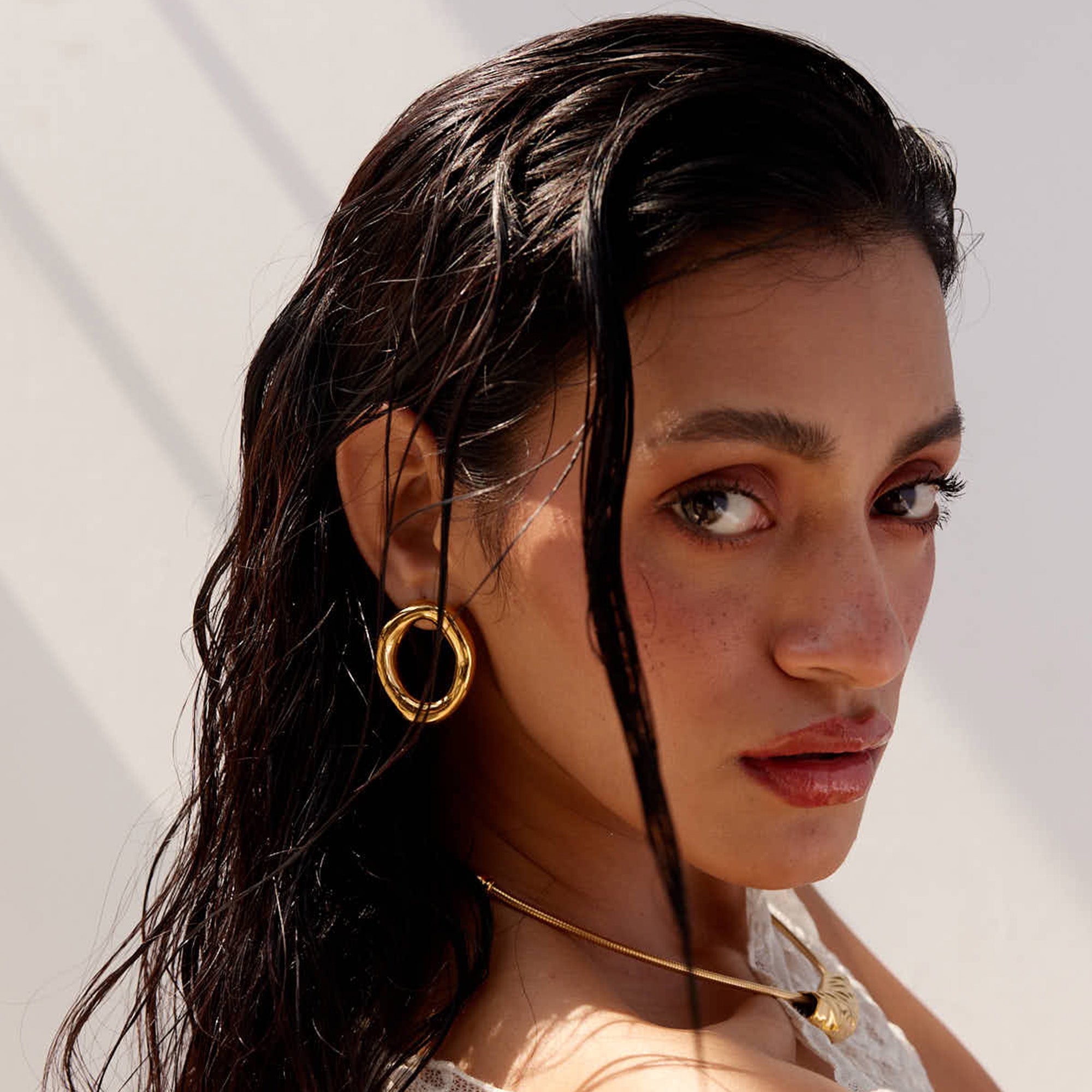 Luna's Glow Earrings in 18K Gold Plated