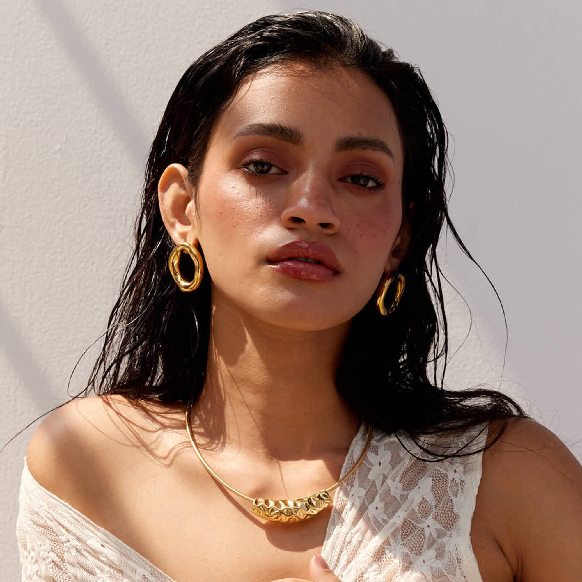 Luna's Glow Earrings in 18K Gold Plated