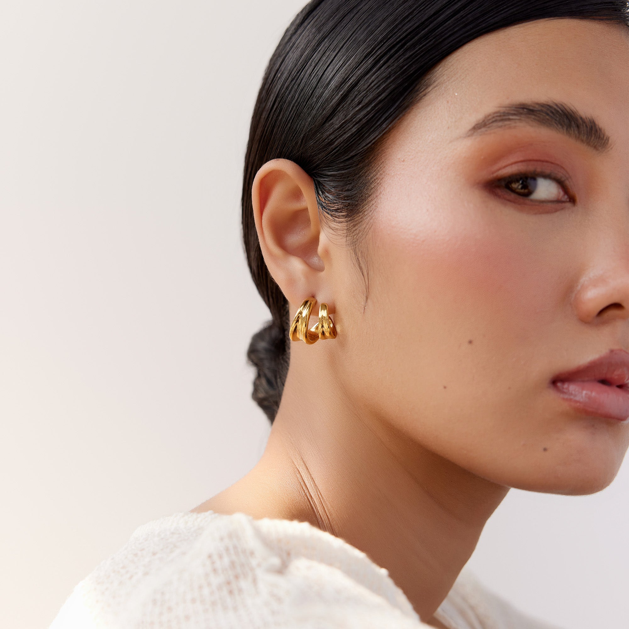 Serena Hoops in 18K Gold Plated