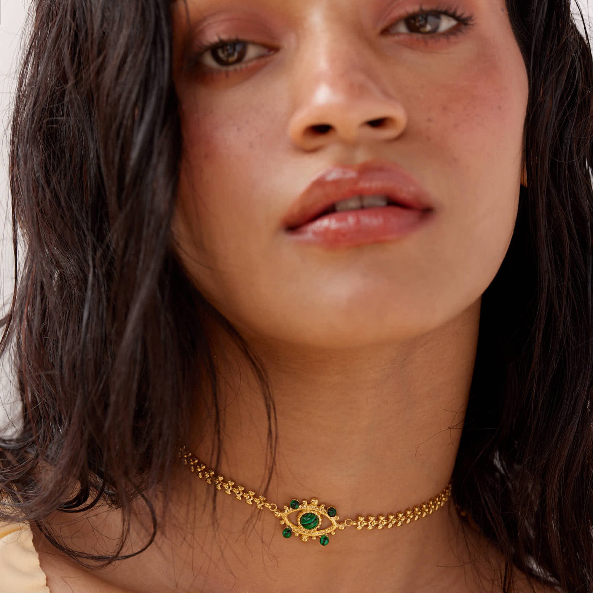 Sofia Evil Eye Necklace in 18K Gold Plated