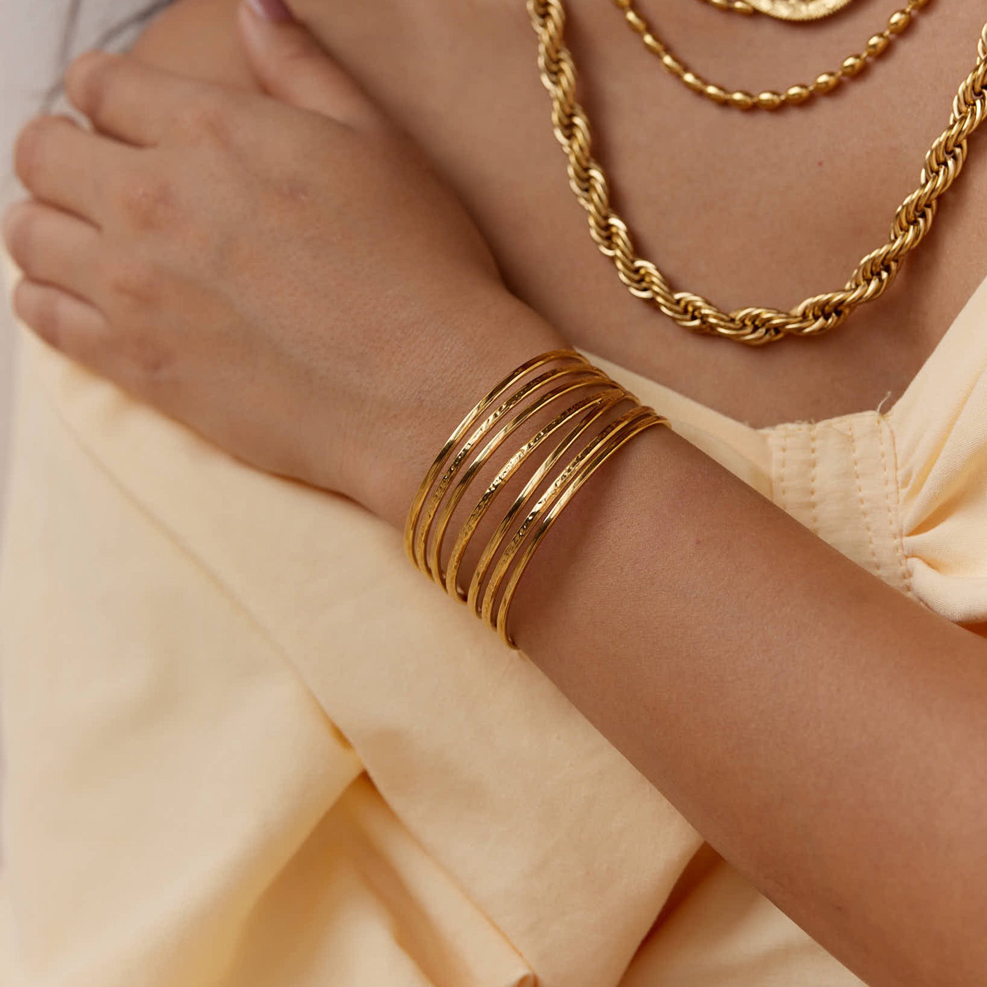 Ollena Cuff Bracelet in 18K Gold Plated