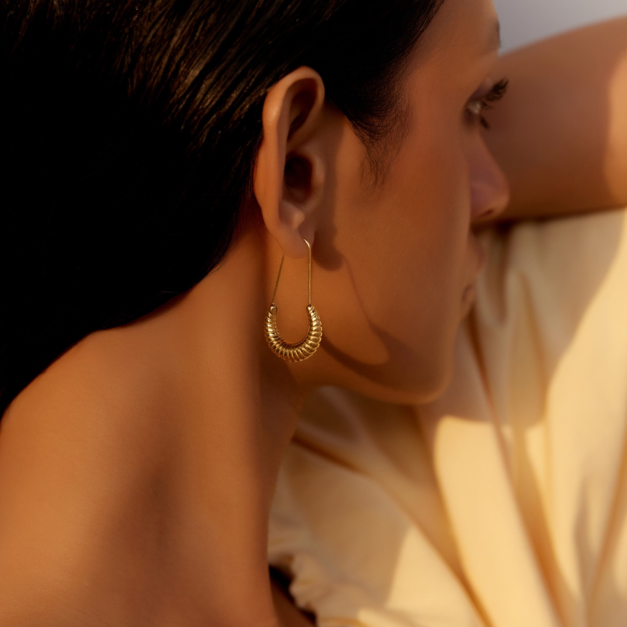 Lumina Drop Earrings in 18K Gold Plated