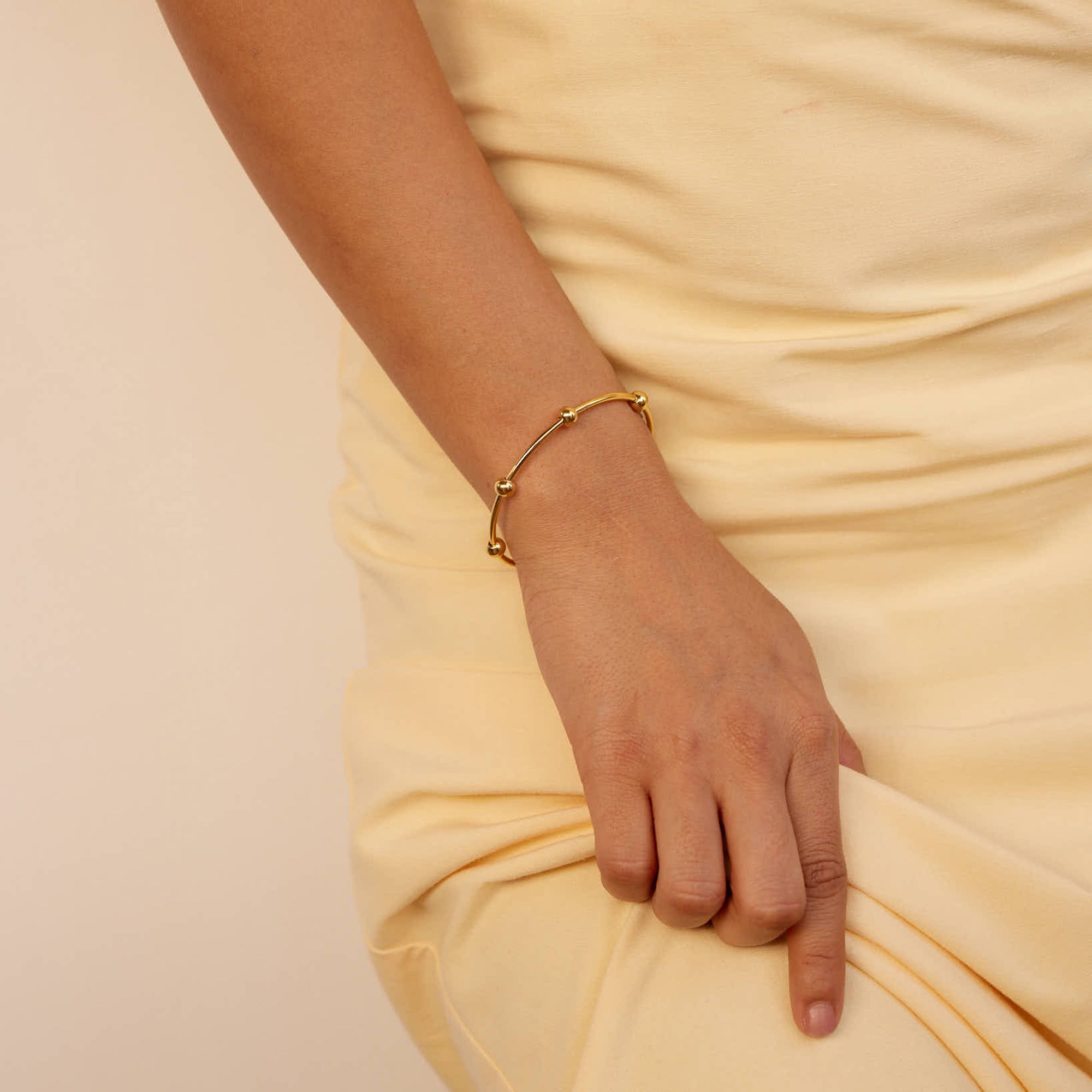 Adara Gold Bangle Bracelet in 18K Gold Plated
