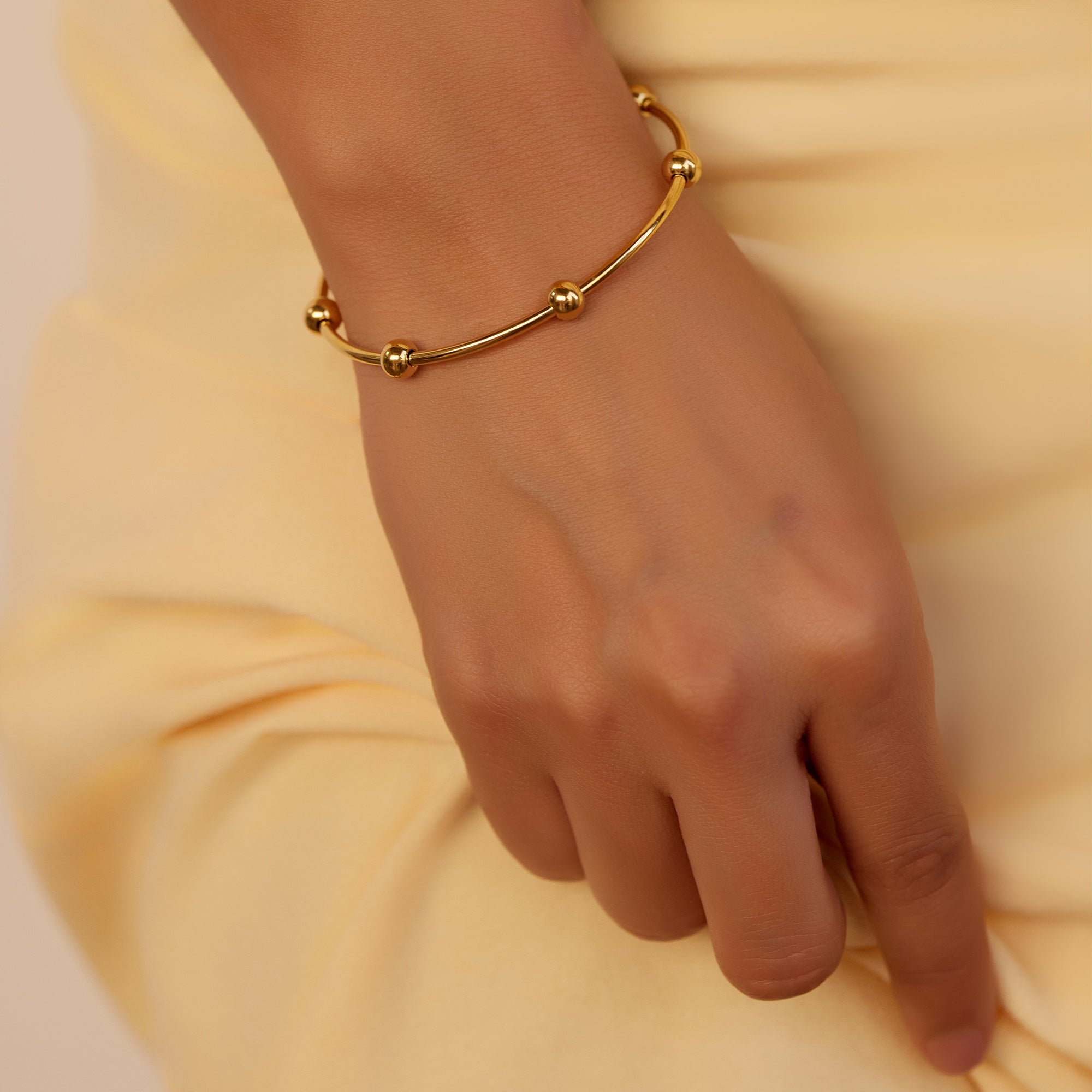 Adara Gold Bangle Bracelet in 18K Gold Plated