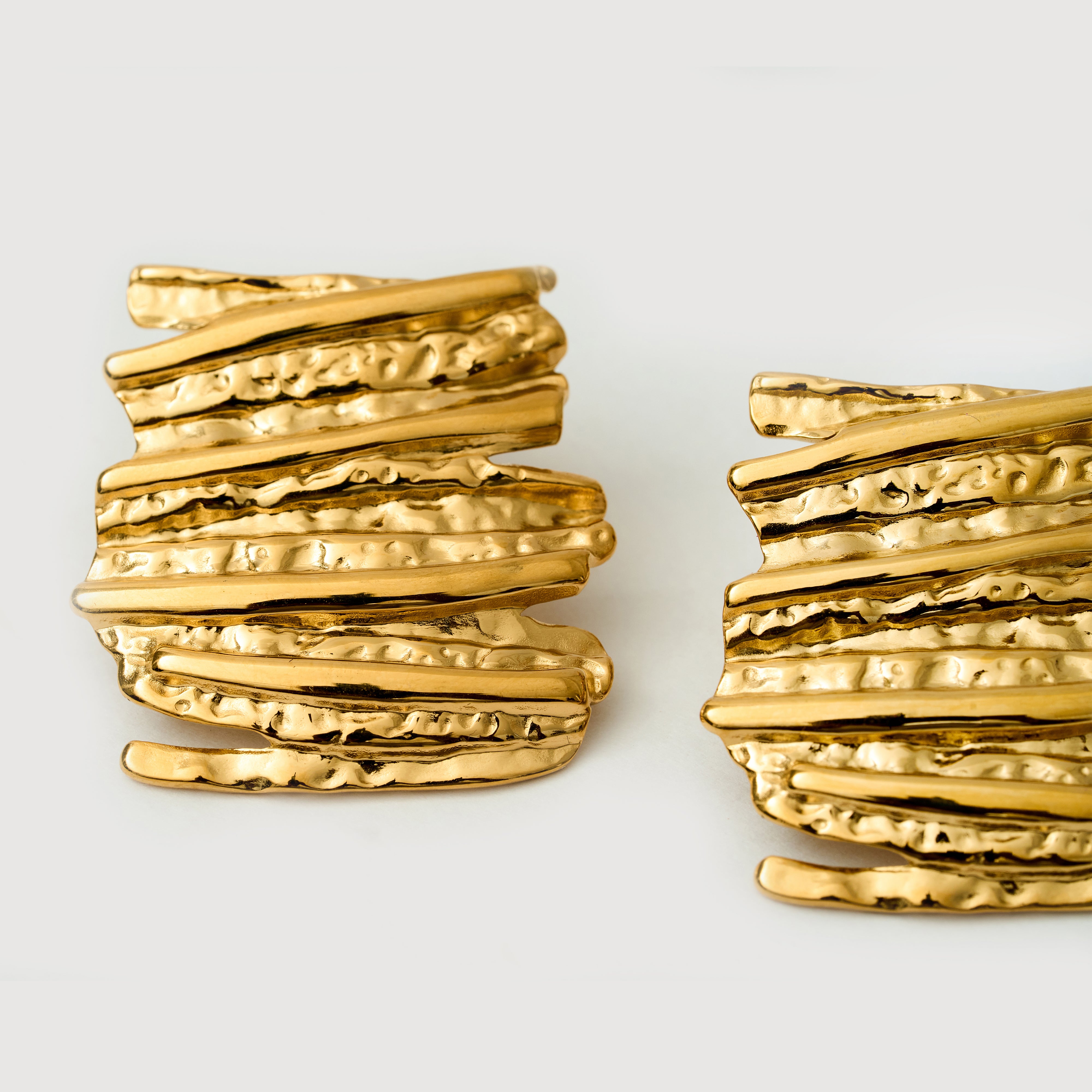 Dewi Demure Textured Earrings in 18K Gold Plated