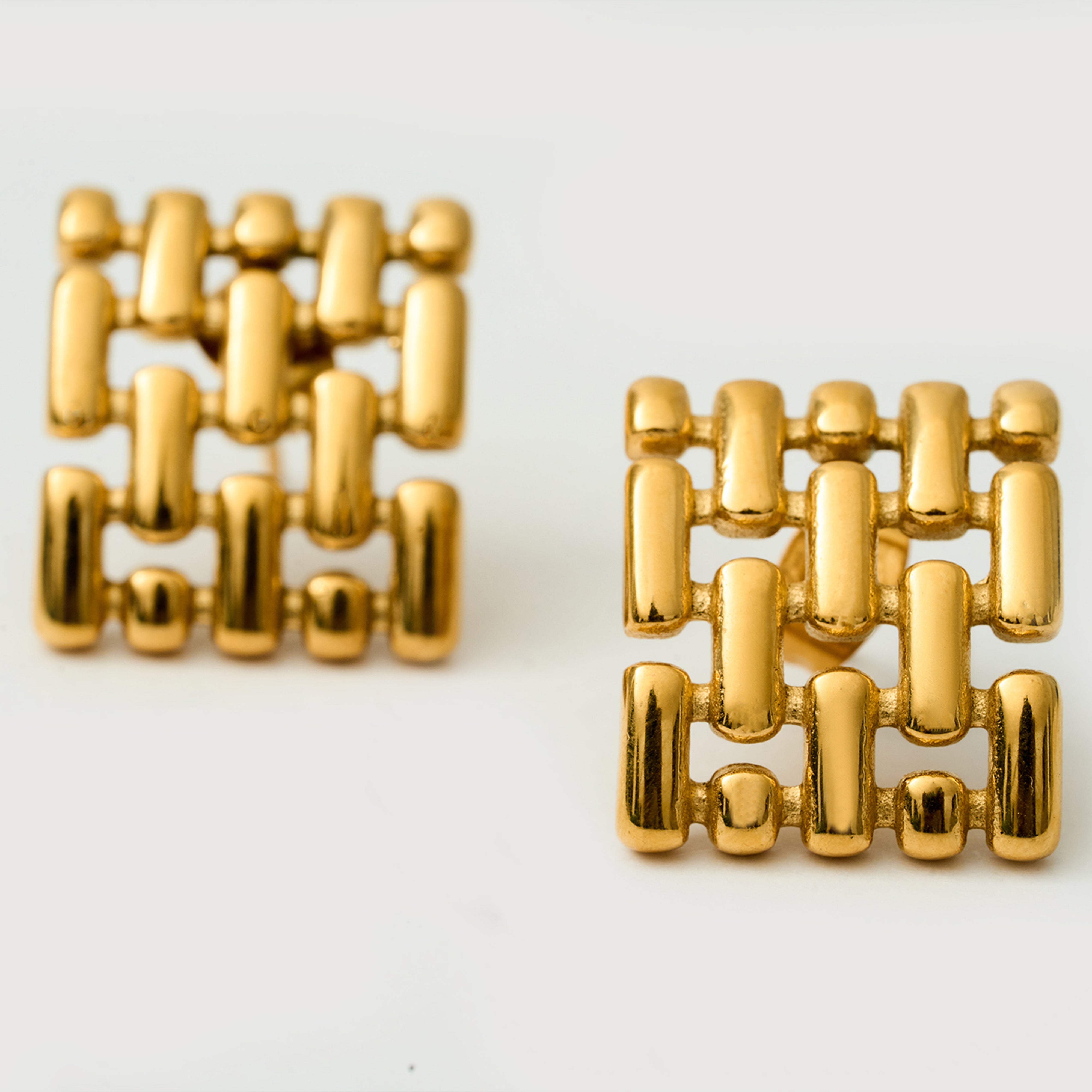 Jubilee Stud Earrings in 18K Gold Plated