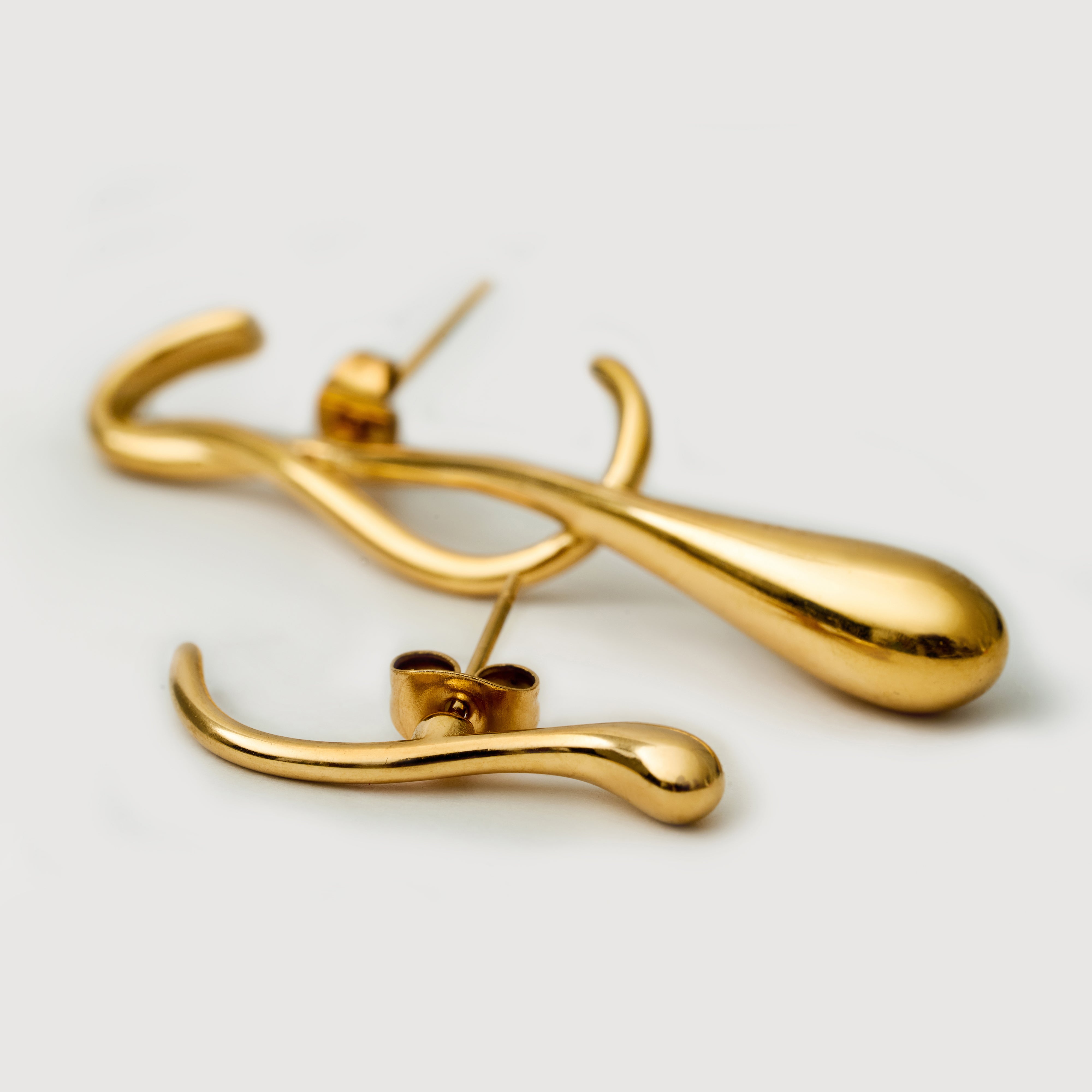 Uluwatu Waves Irregular Earrings in 18K Gold Plated