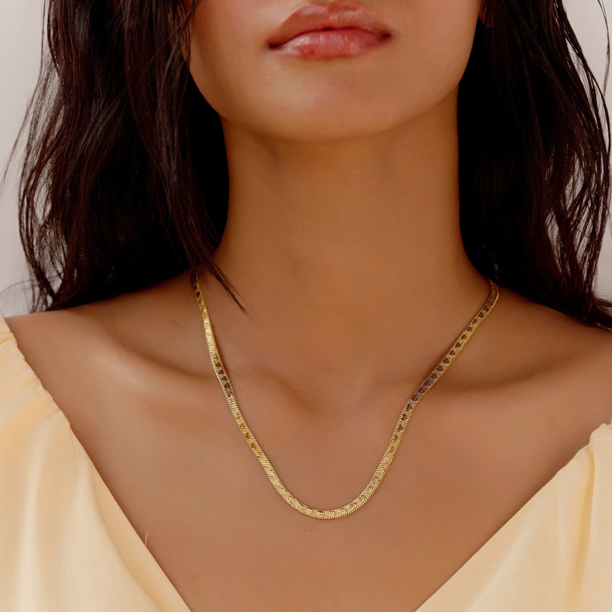 Ella Chain Necklace in 18K Gold Plated