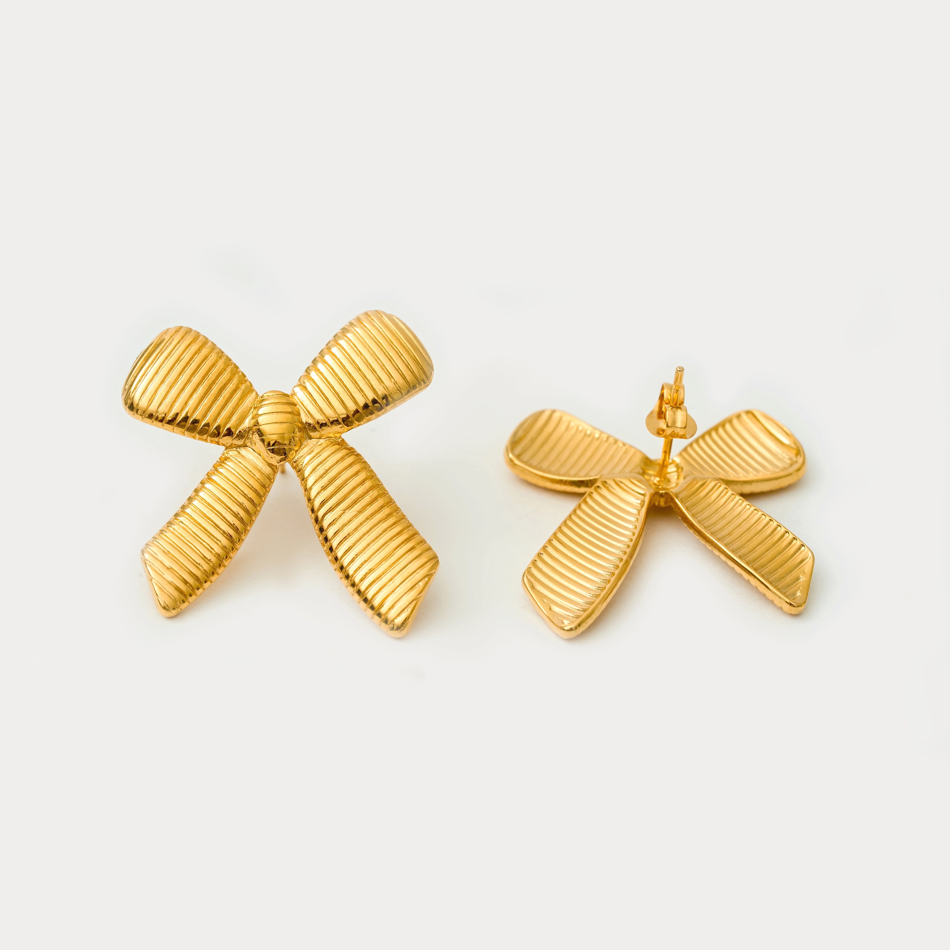 Rosalind Bow Earrings in 18K Gold Plated