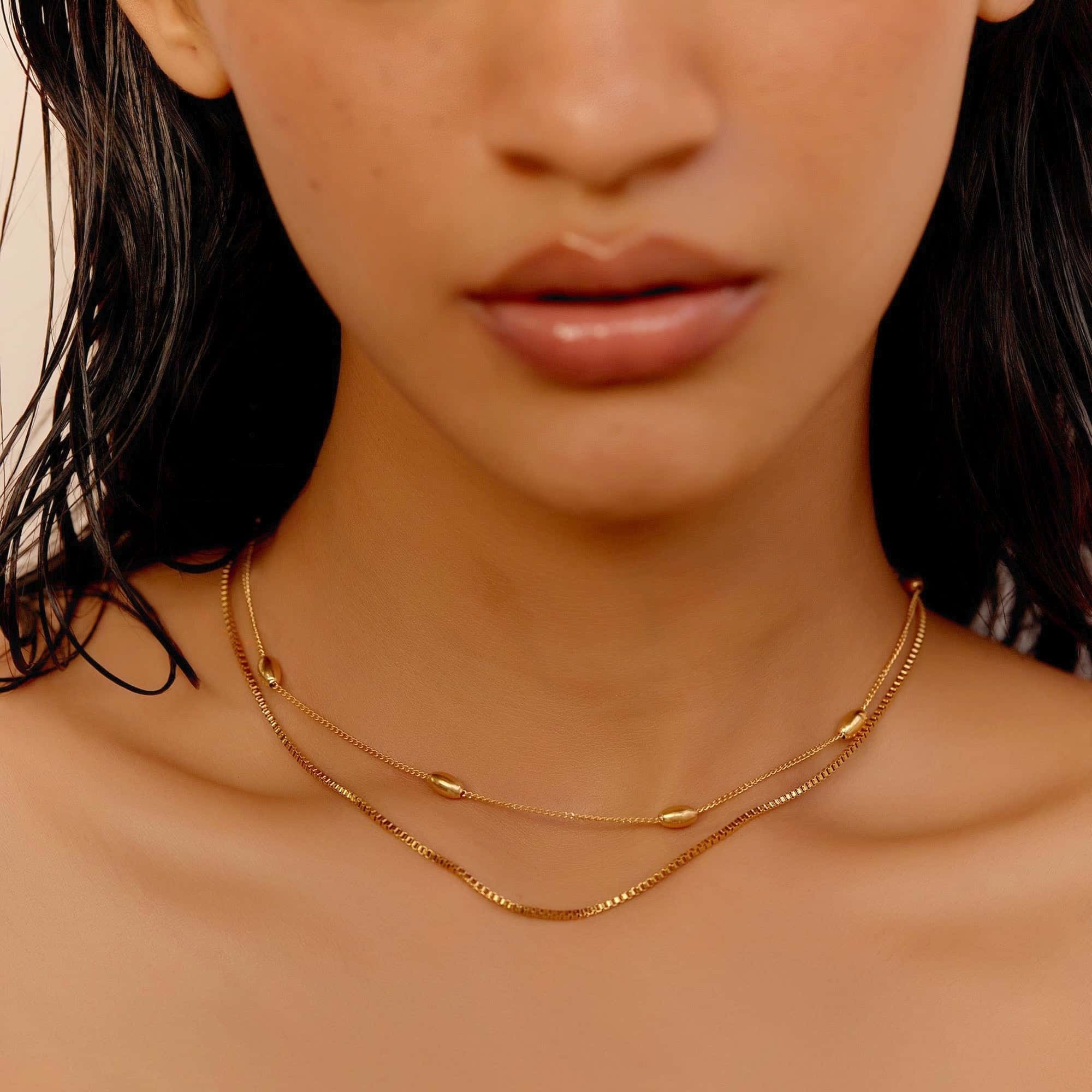 Lila Layered Chain Necklace in 18K Gold Plated
