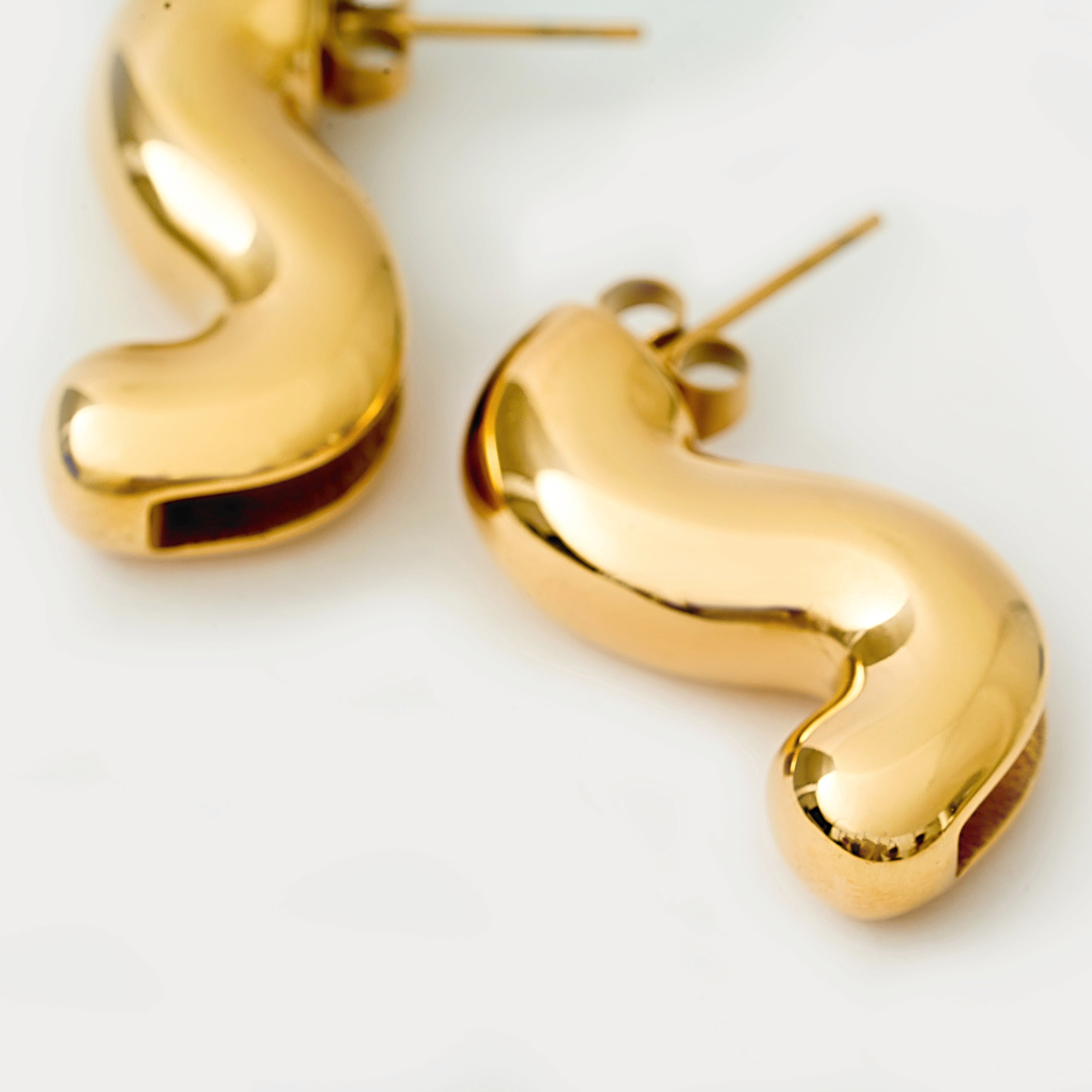 Sabrina Drop Gold Earrings in 18K Gold Plated