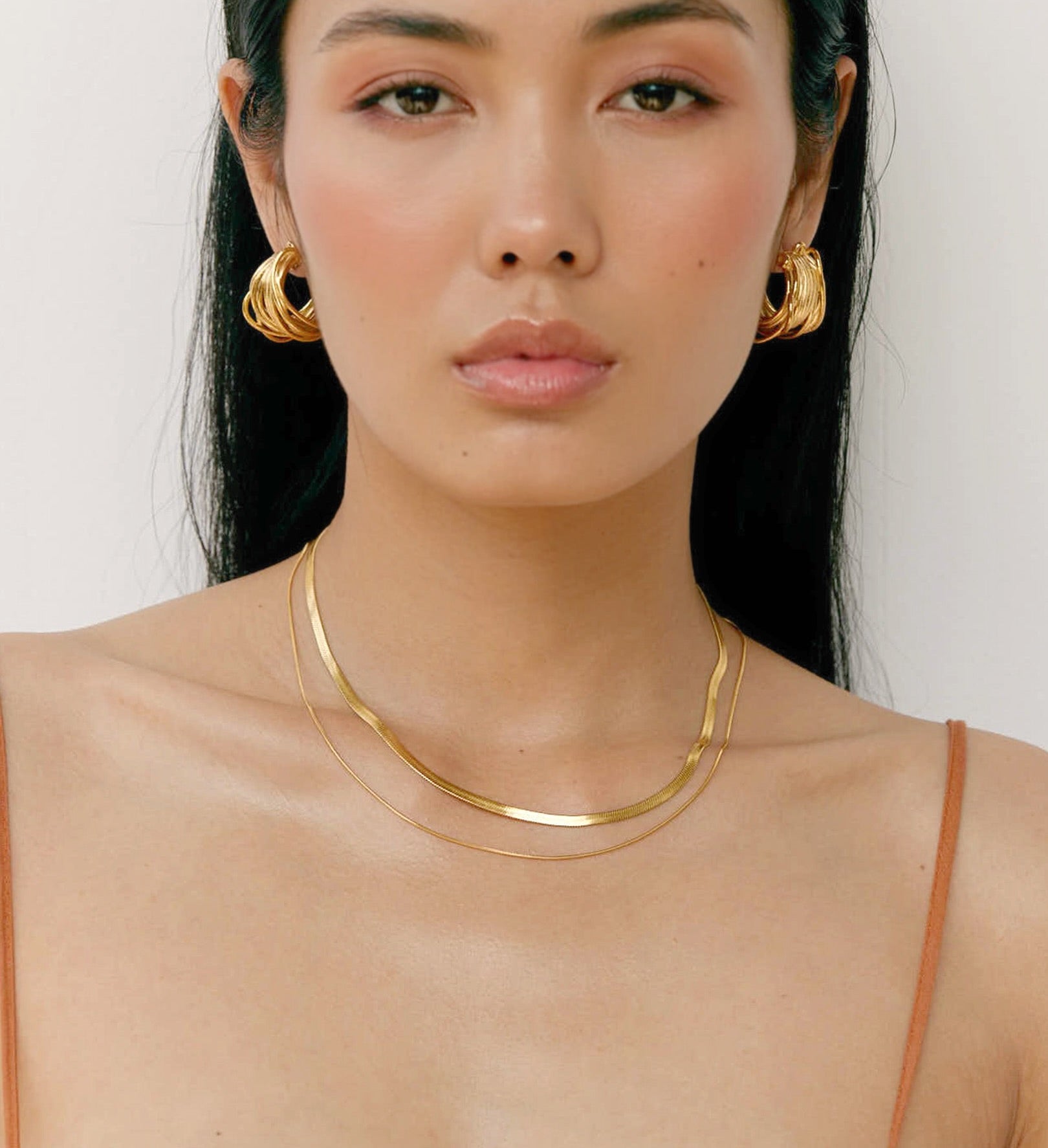 Xena Layered Necklace in 18K Gold Plated