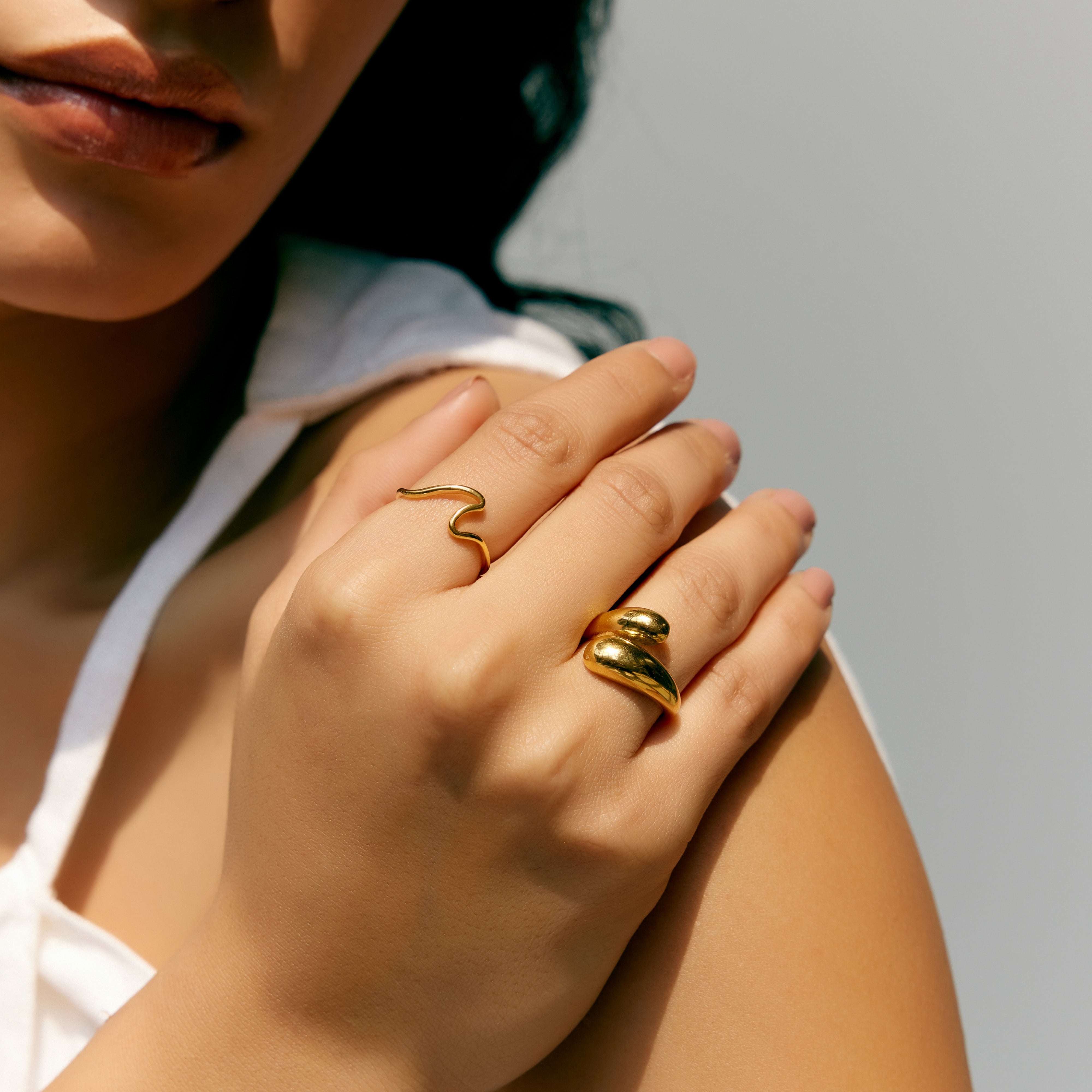 Canggu Wave Ring in 18K Gold Plated