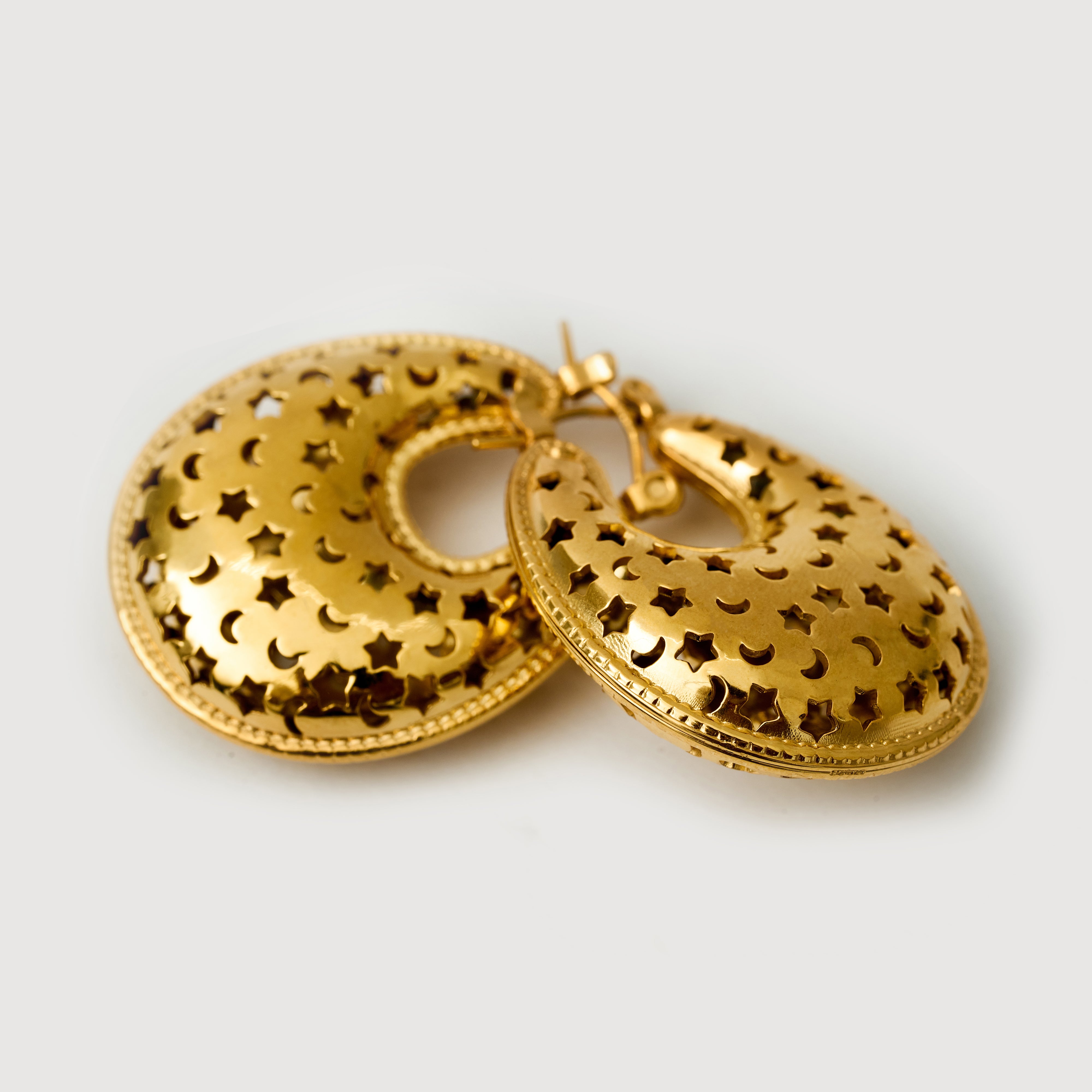 Starry Nightfall Hoop Earrings in 18K Gold Plated