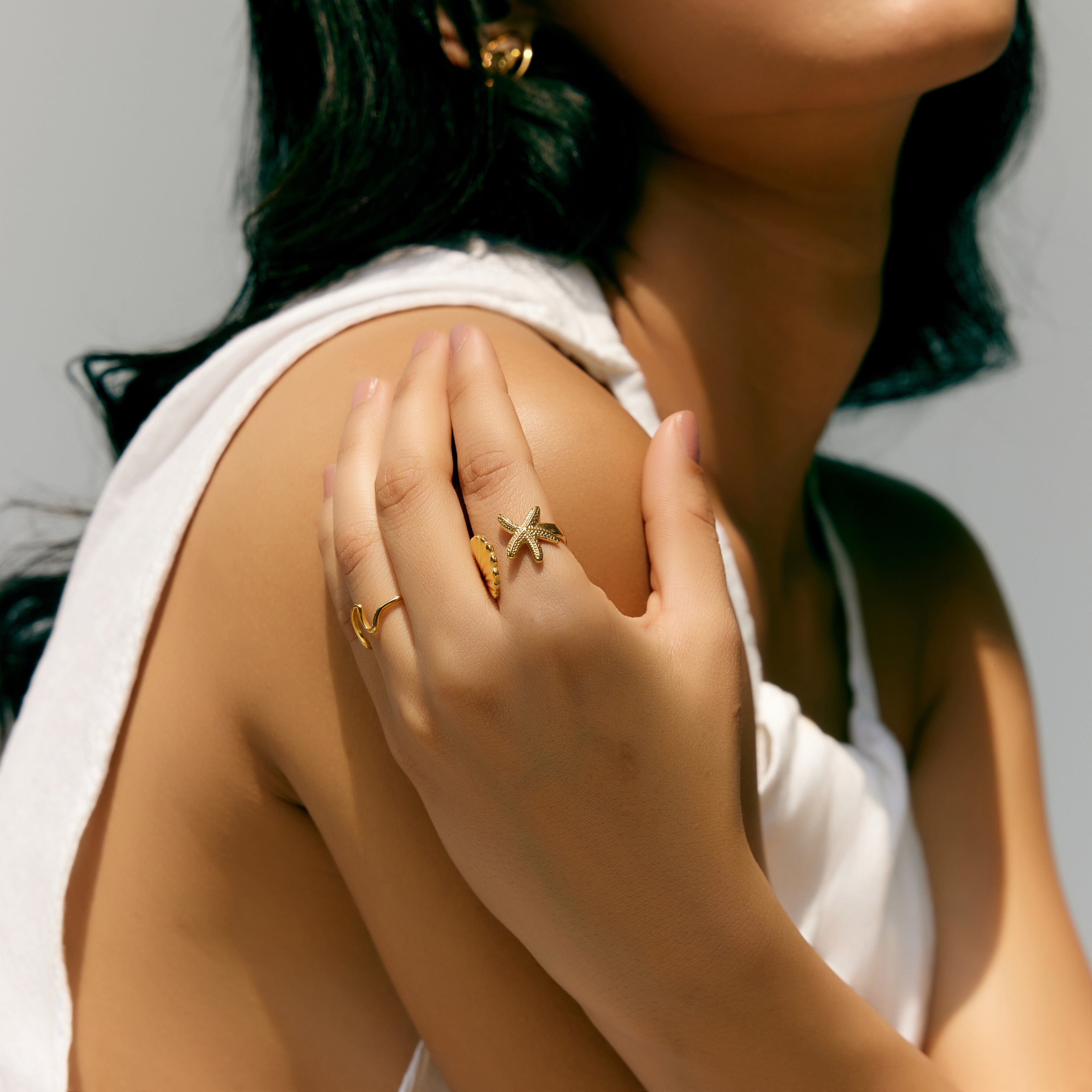 Coastal Charms Ring in 18K Gold Plated