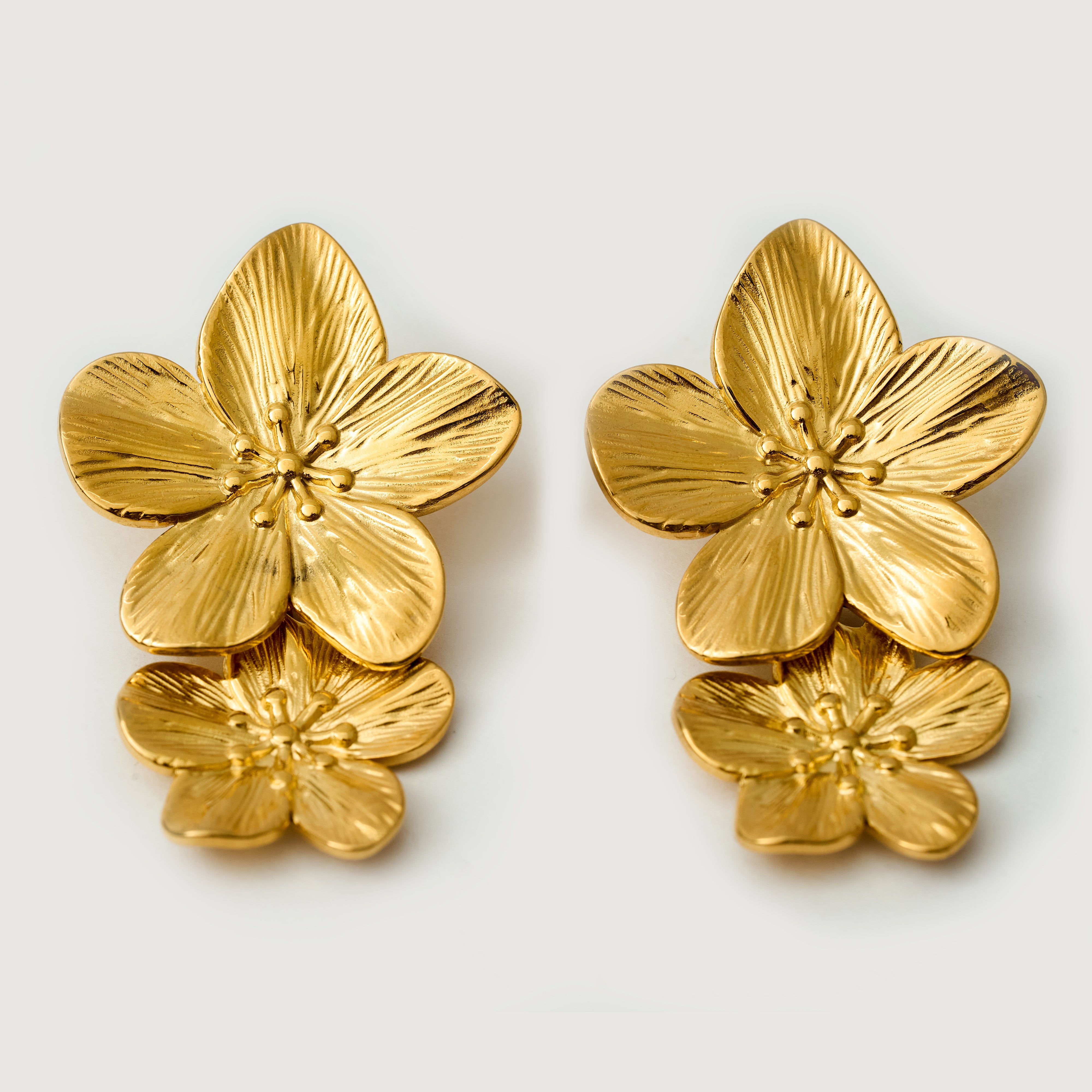 Rosa Drop Earrings in 18K Gold Plated