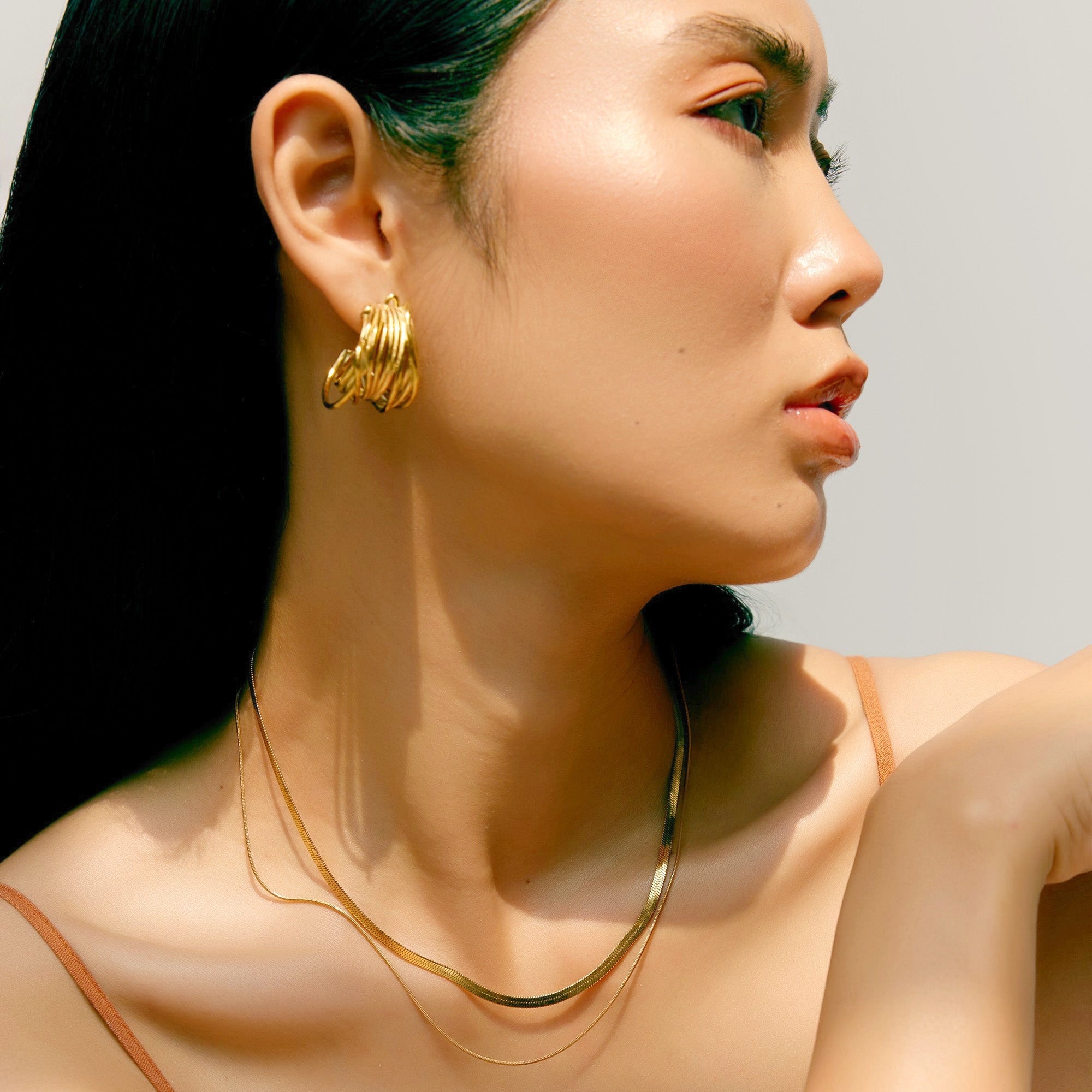 Xena Layered Necklace in 18K Gold Plated