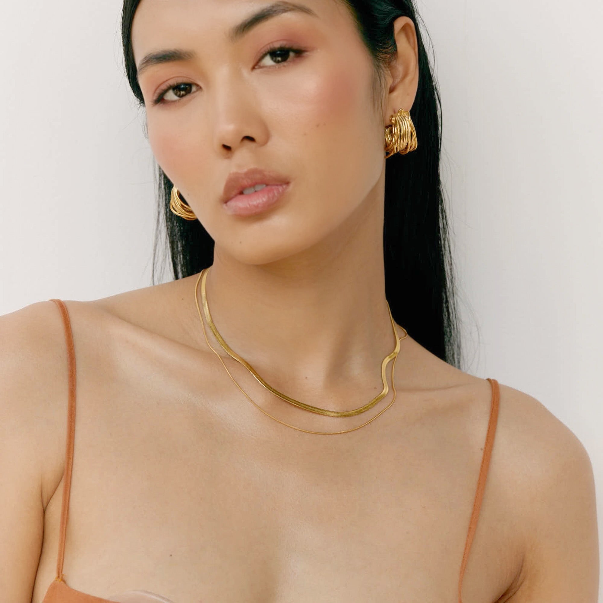 Xena Layered Necklace in 18K Gold Plated