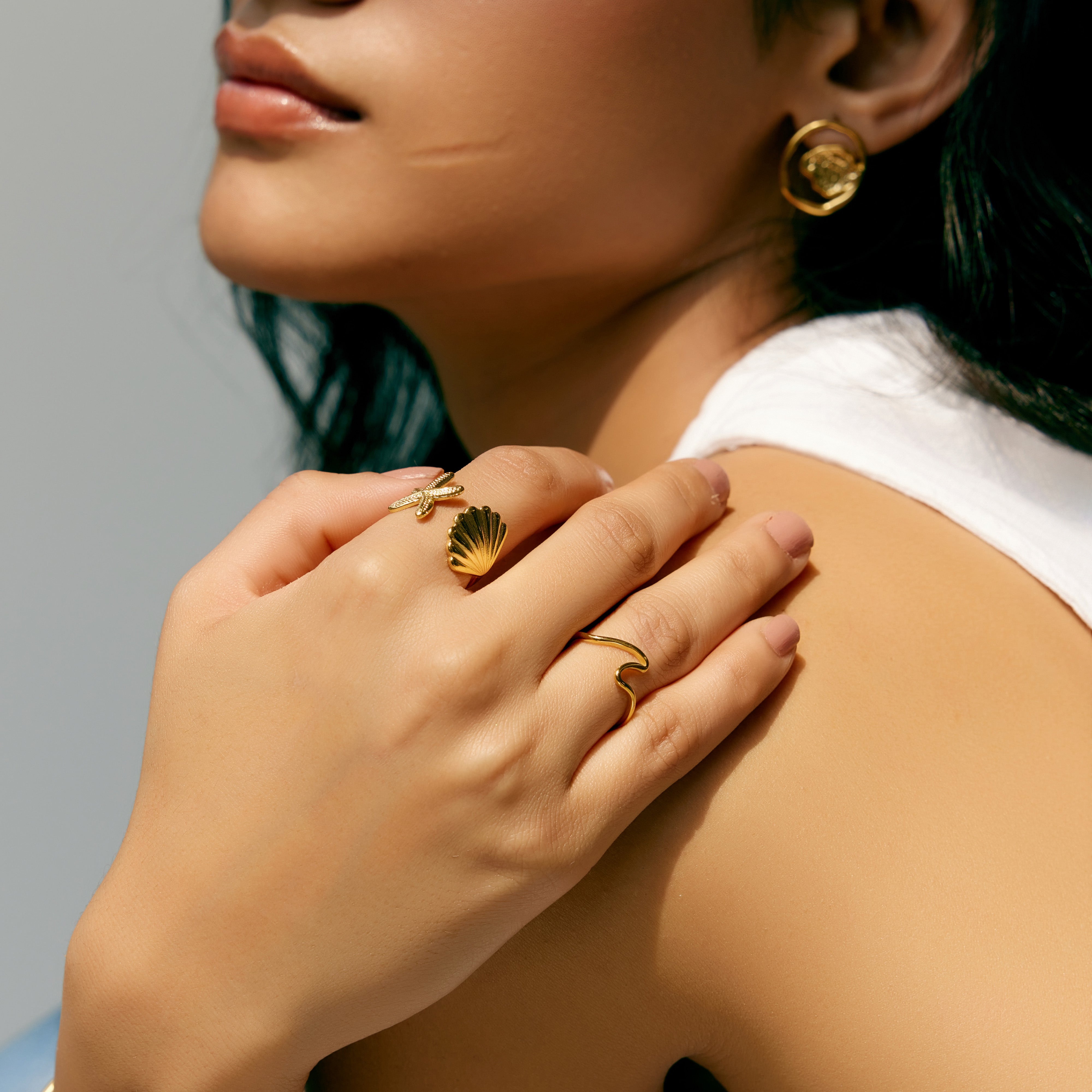 Canggu Wave Ring in 18K Gold Plated