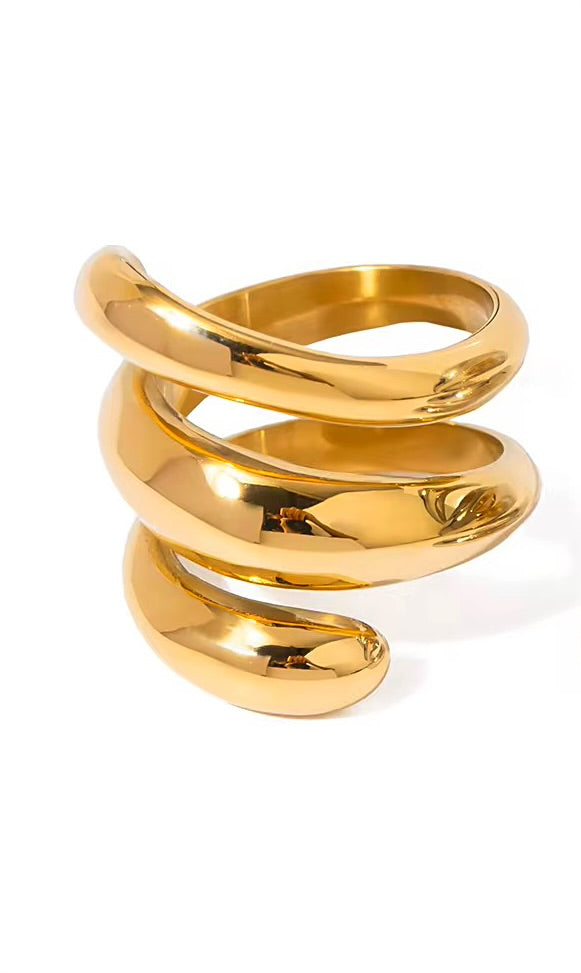 Sylvie Twisted Gold Ring in 18K Gold Plated