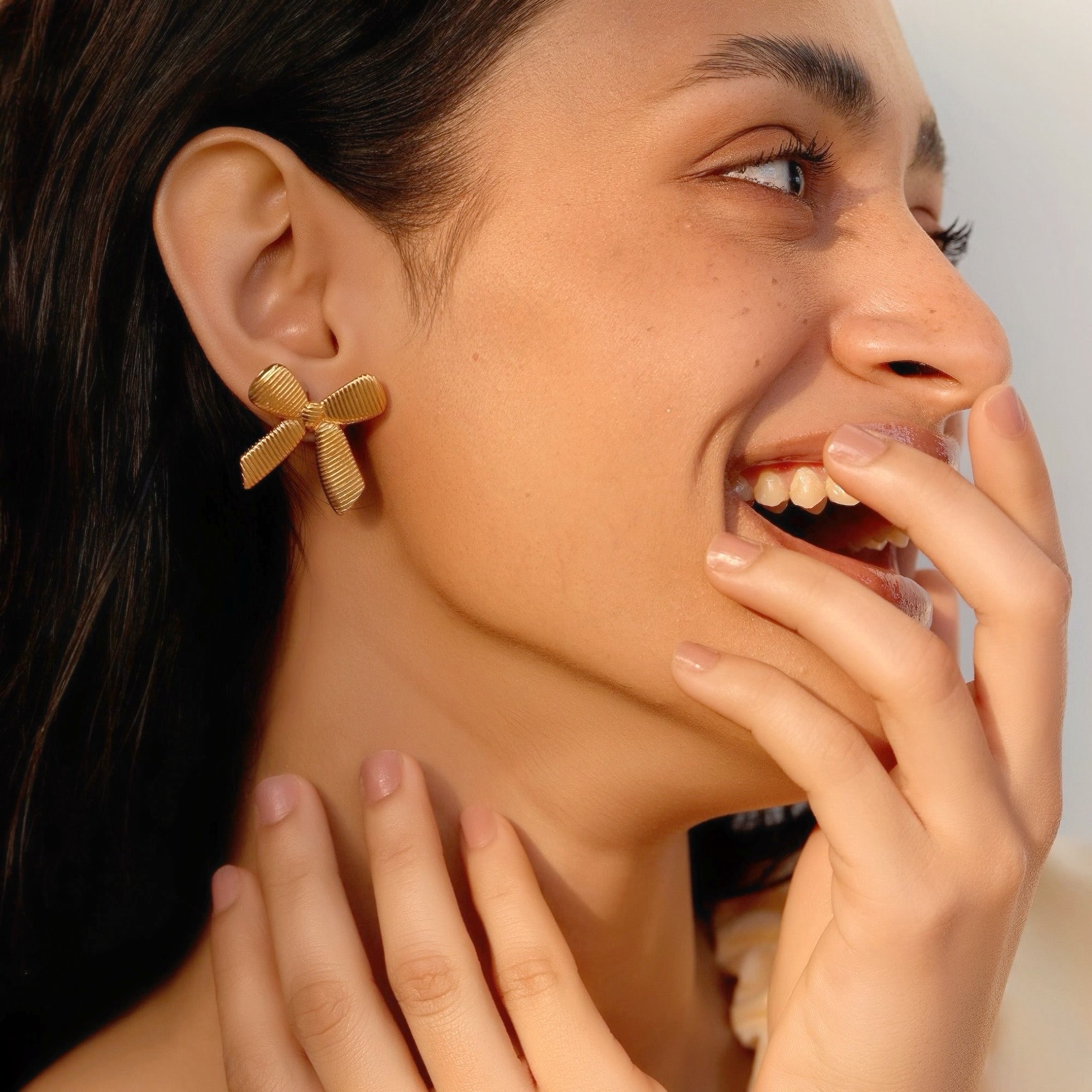 Rosalind Bow Earrings in 18K Gold Plated