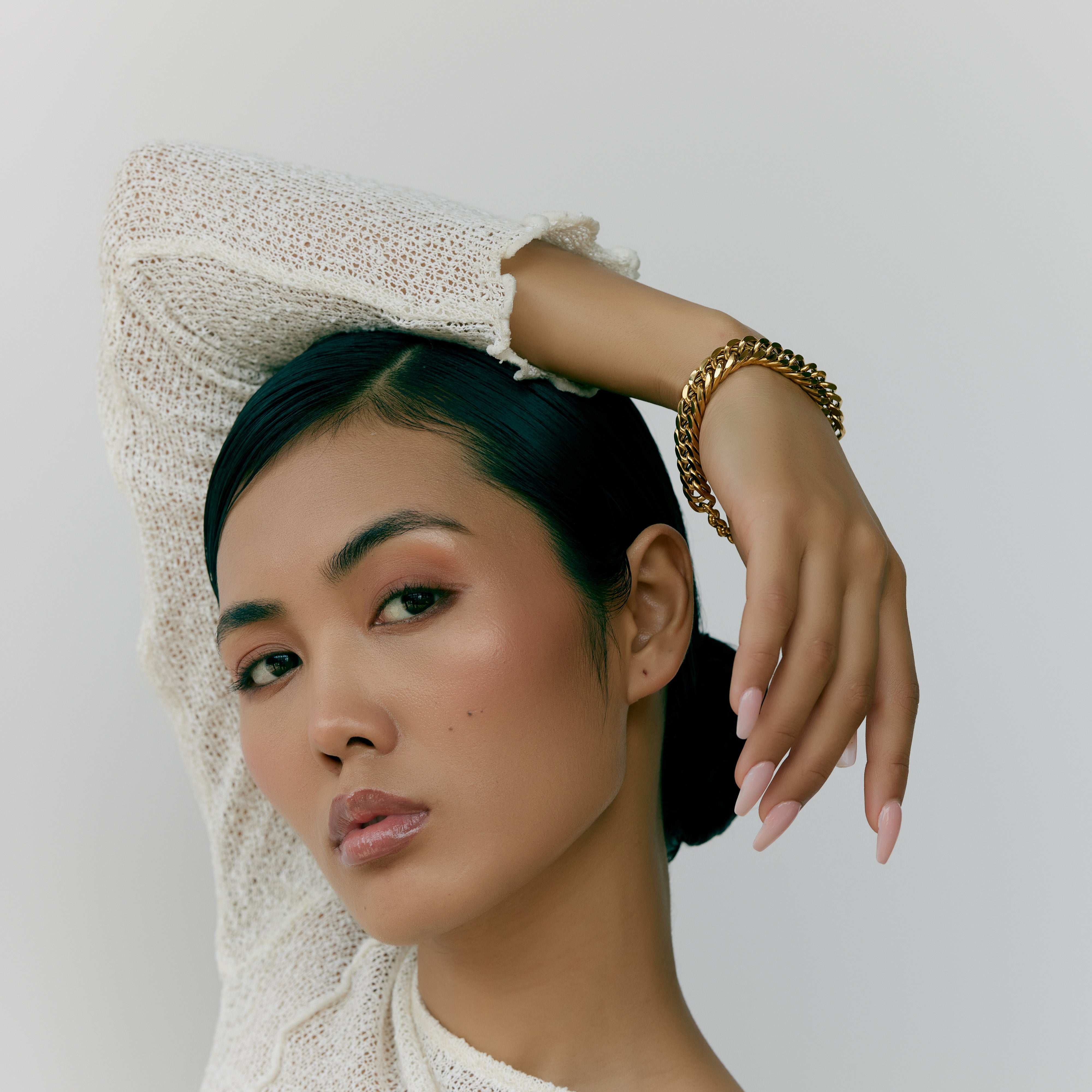 Sanur Seashell Cuban Chain Bracelet in 18K Gold Plated