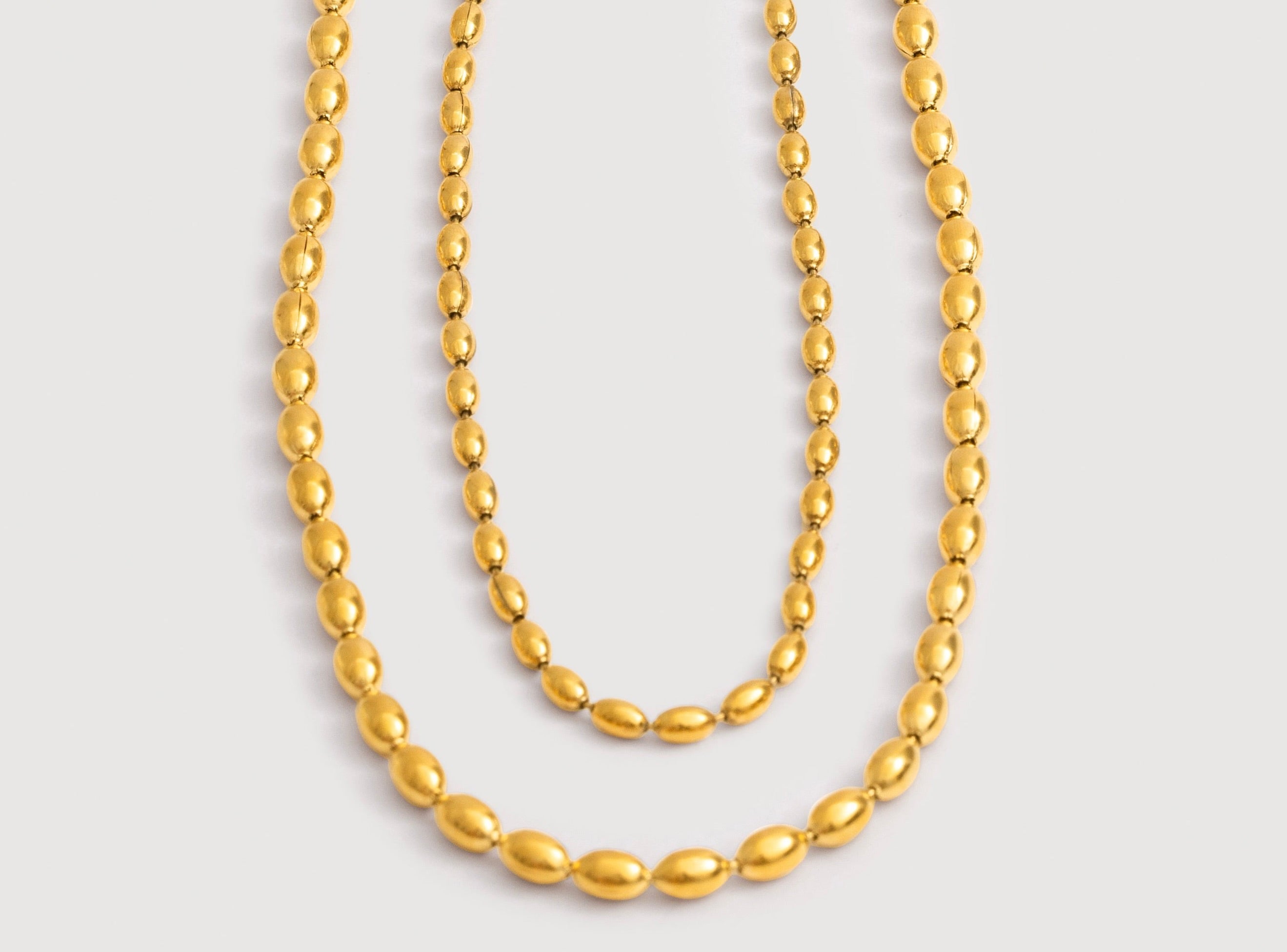 Emas Gold Beaded Layered Necklace in 18K Gold Plated
