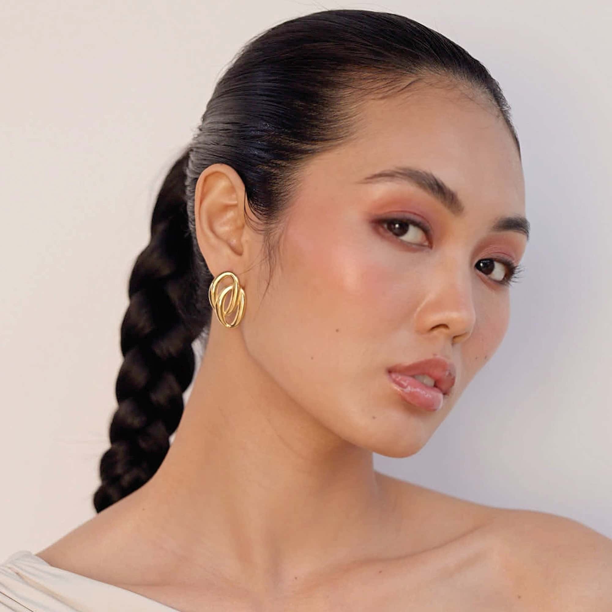 Penelope Drop Earrings in 18K Gold Plated