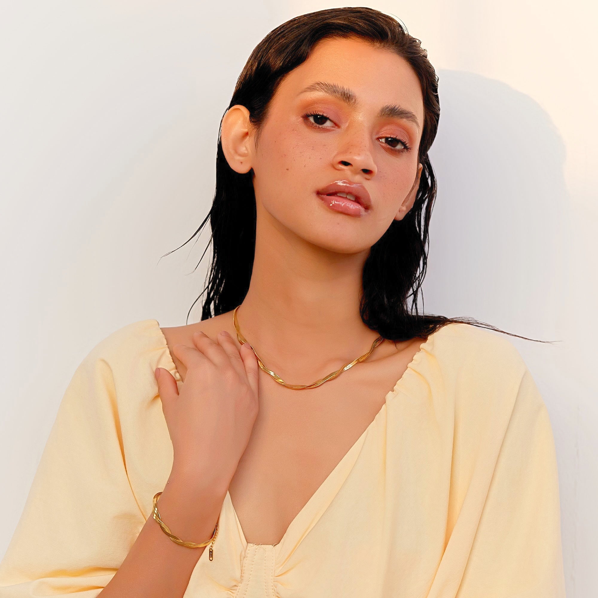 Ava Chain Necklace in 18K Gold Plated