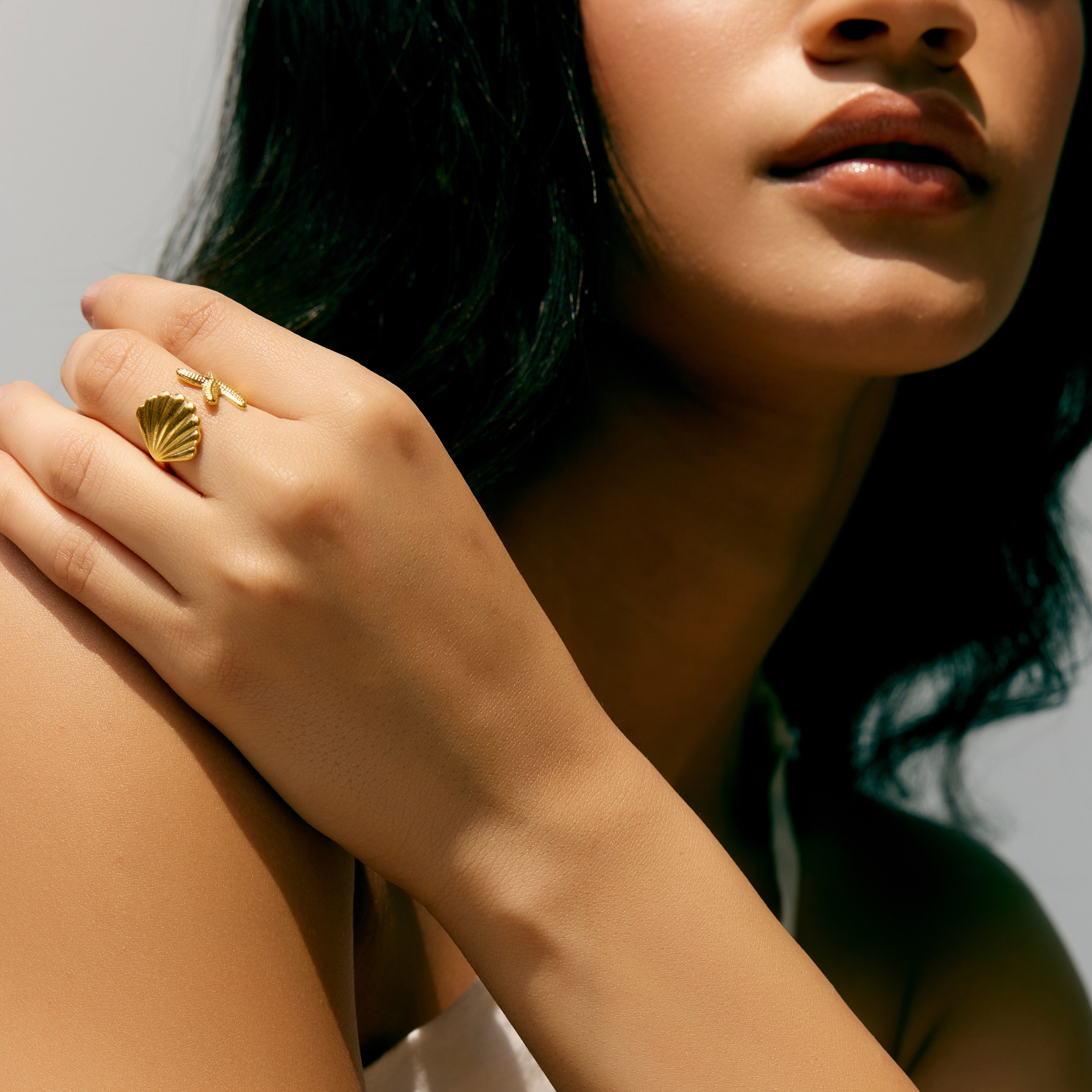 Coastal Charms Ring in 18K Gold Plated