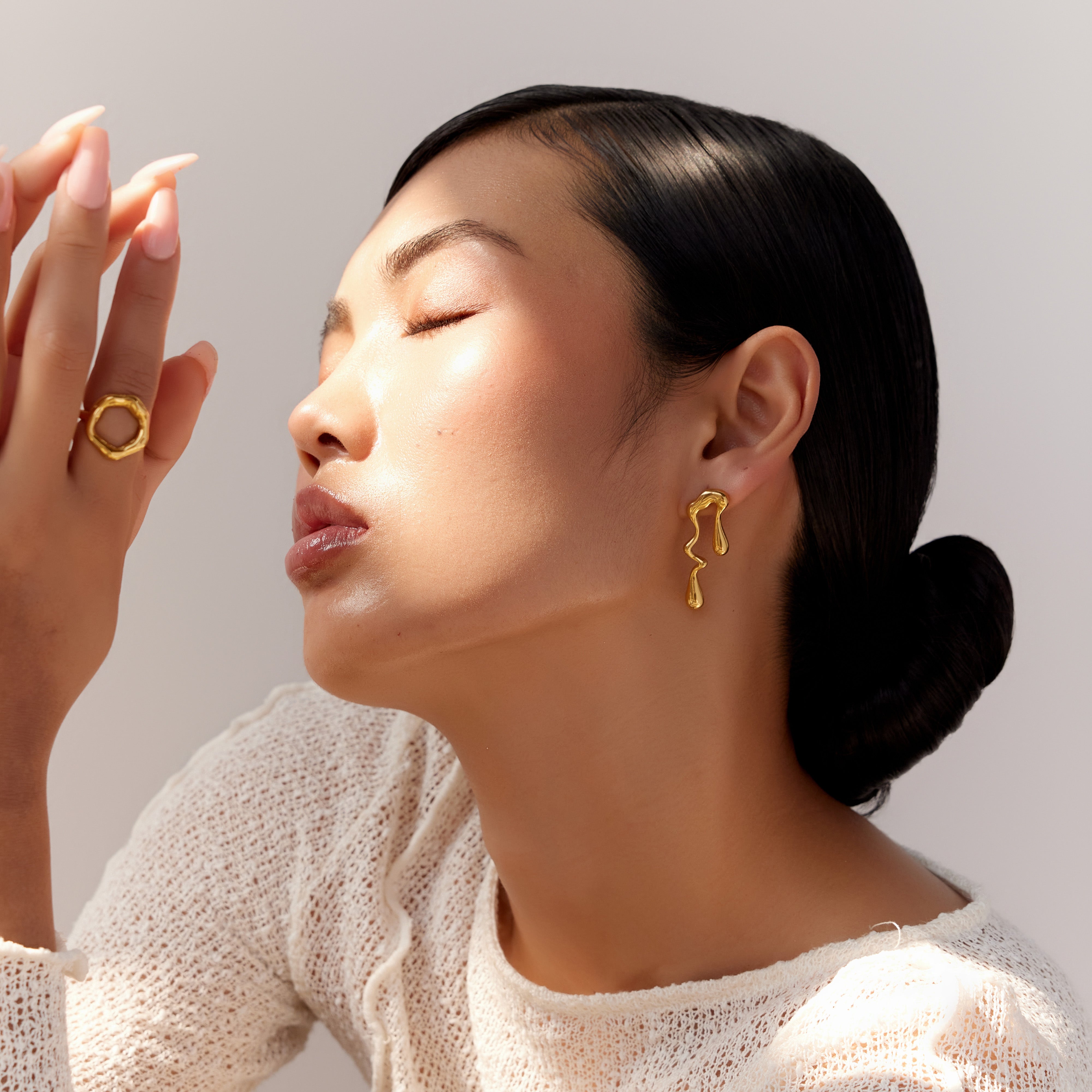 Batur Blaze Irregular Earrings in 18K Gold Plated