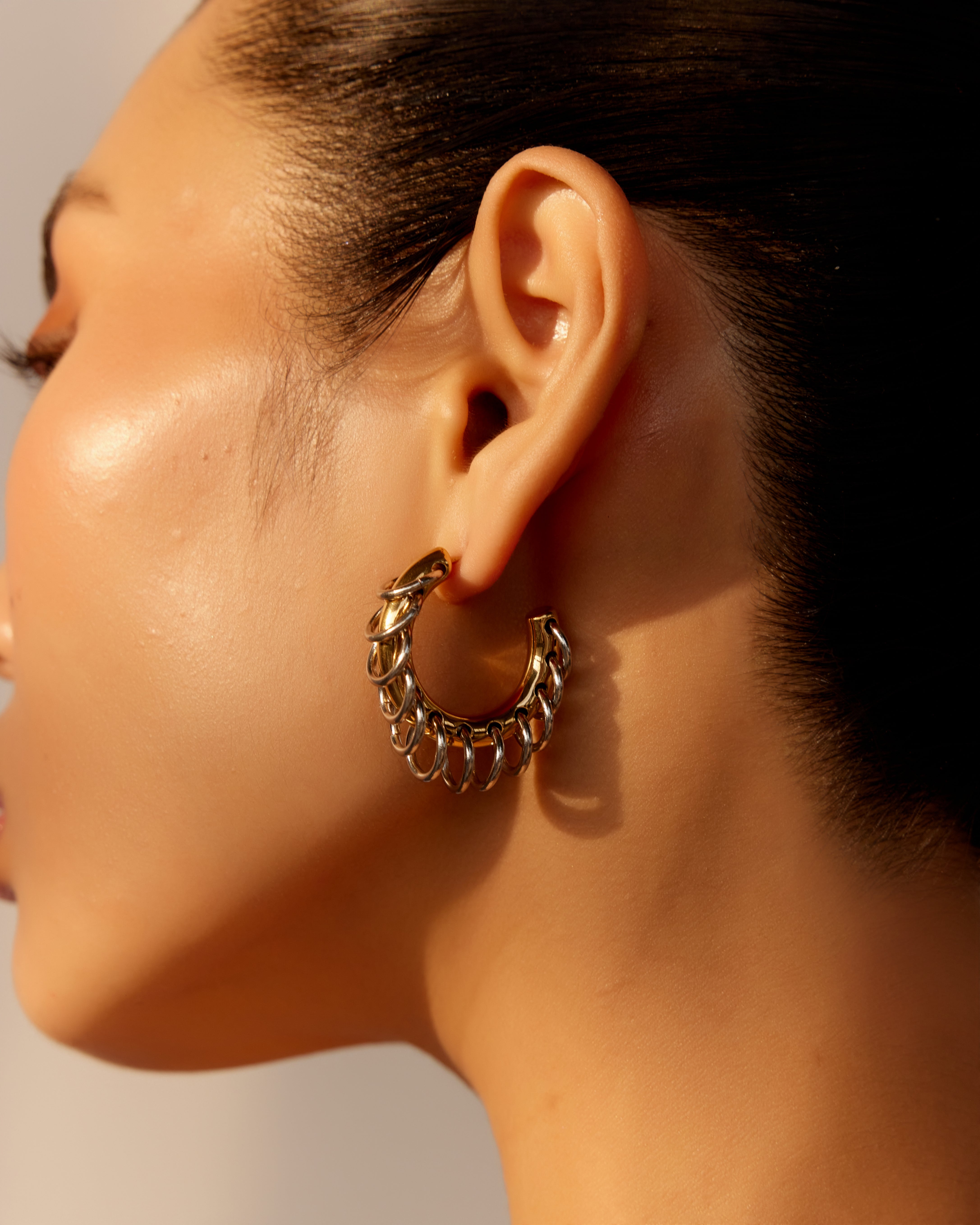 Stella Circle Hoop Statement Earrings