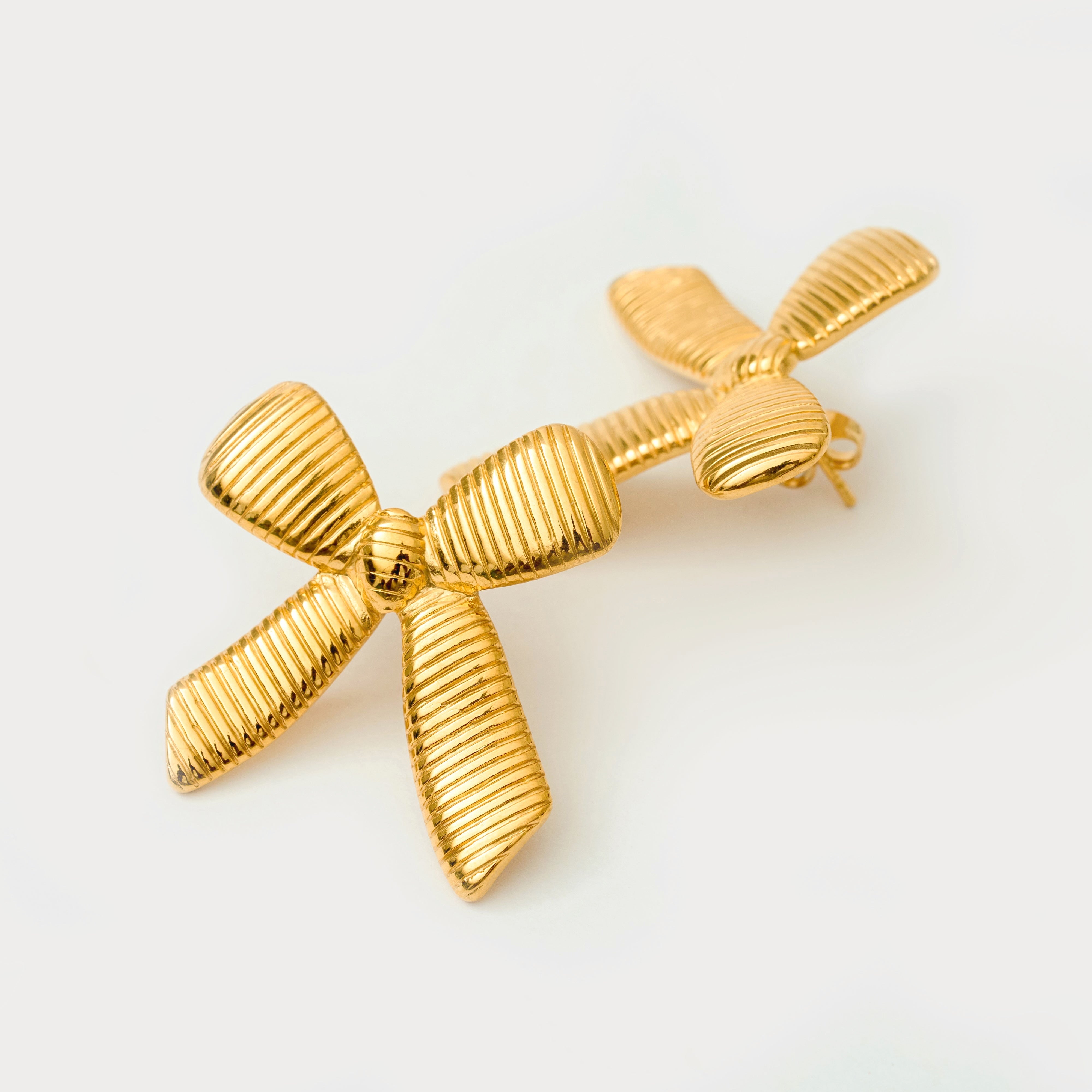 Rosalind Bow Earrings in 18K Gold Plated
