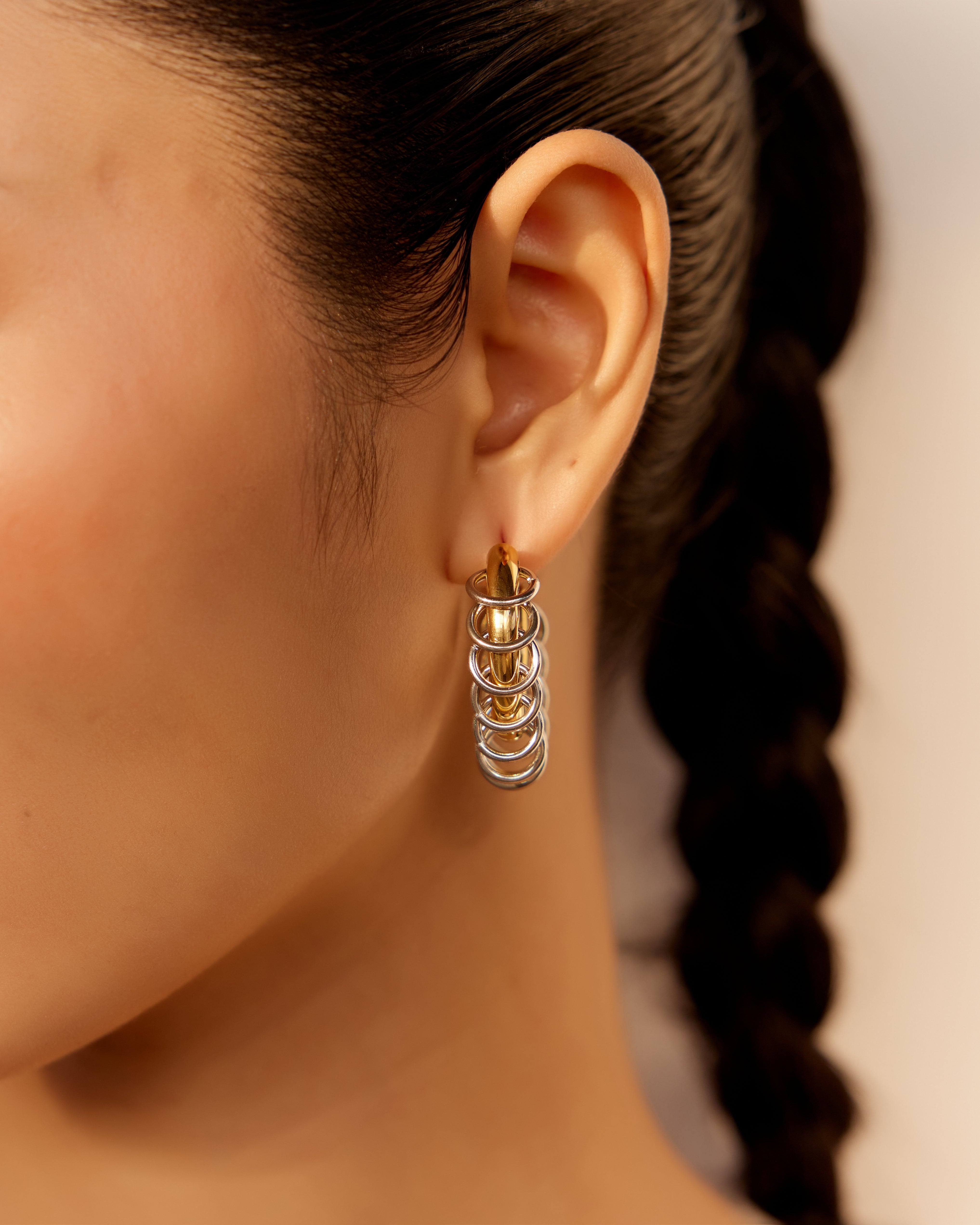 Stella Circle Hoop Statement Earrings