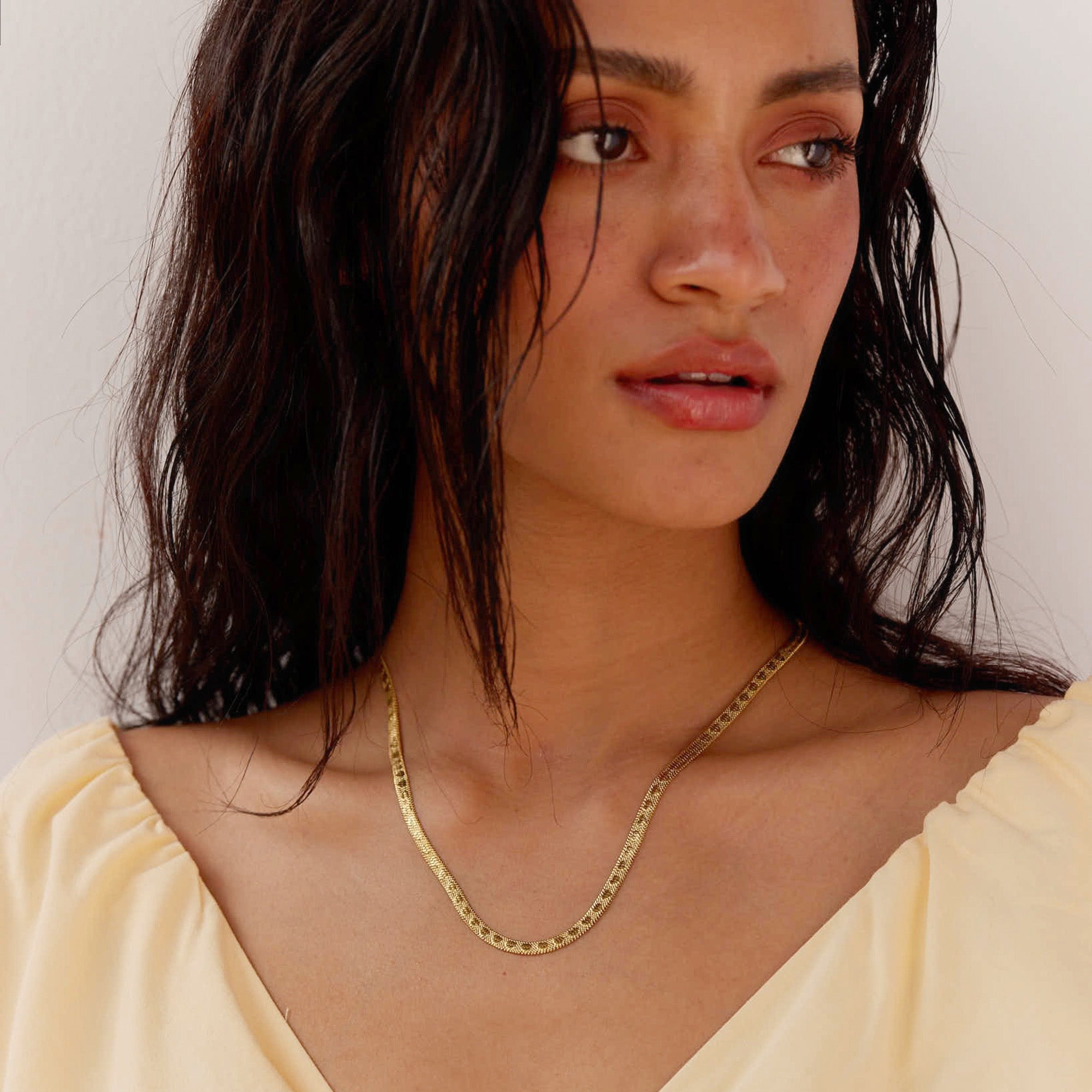 Ella Chain Necklace in 18K Gold Plated