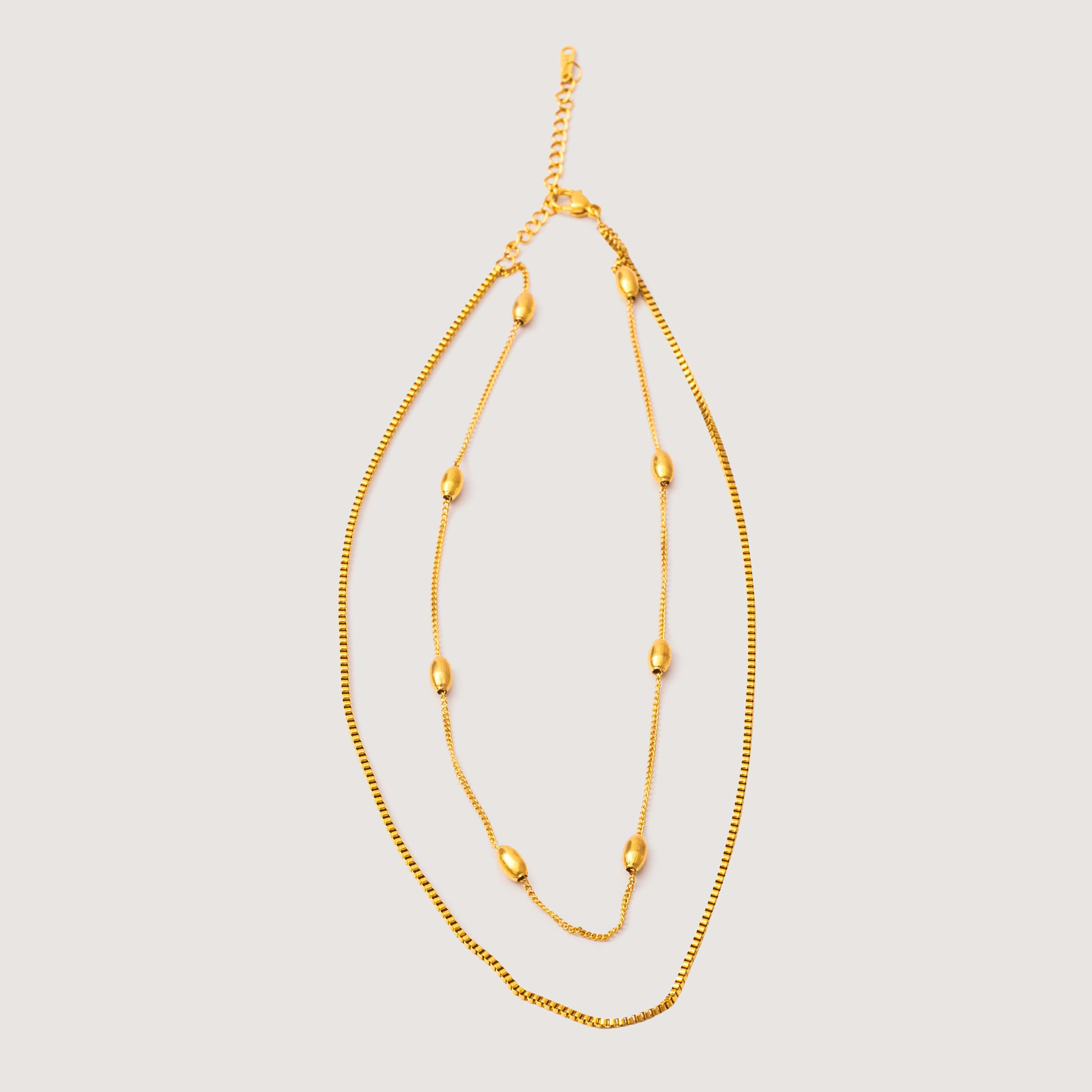 Lila Layered Chain Necklace in 18K Gold Plated