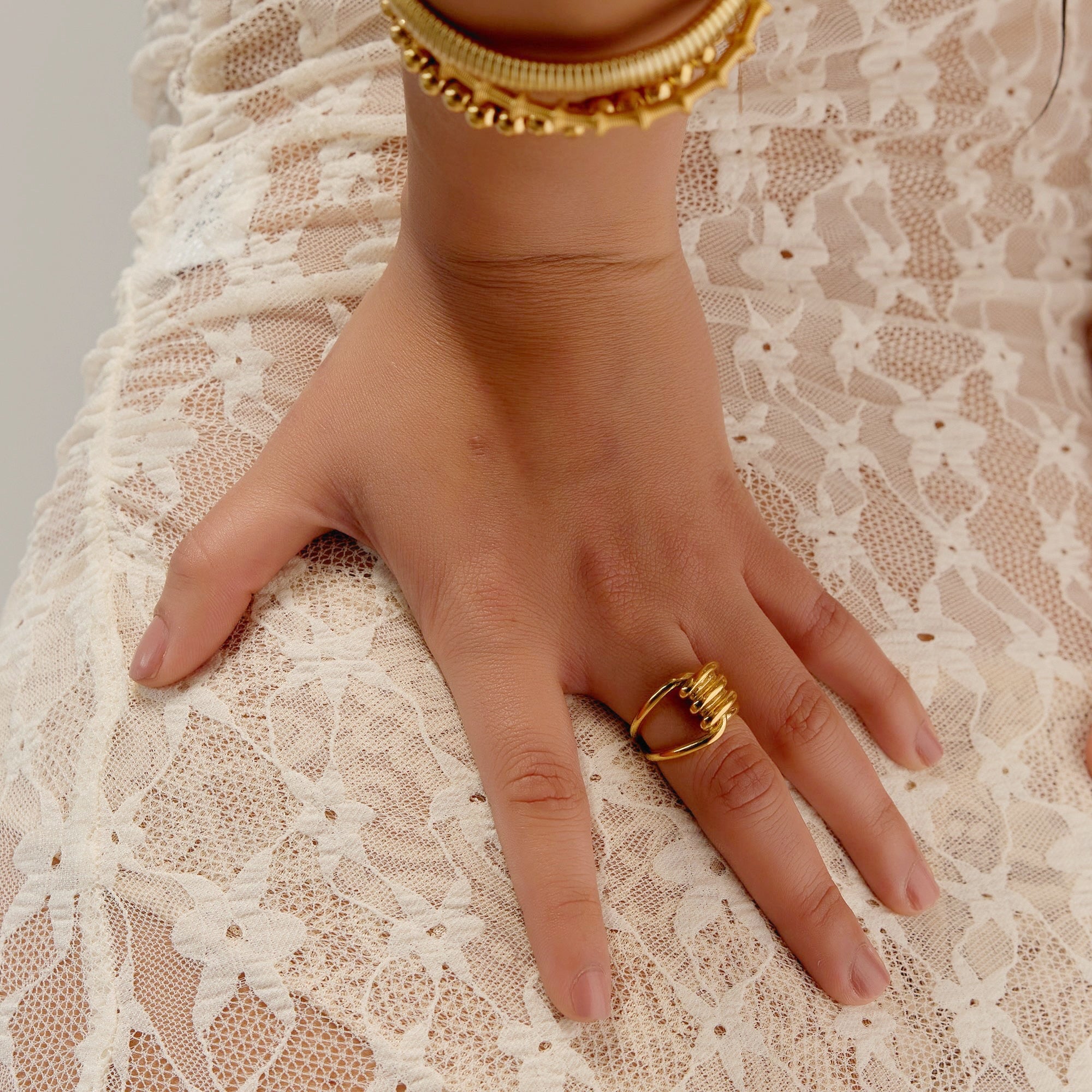 Arya Coil Ring in 18K Gold Plated