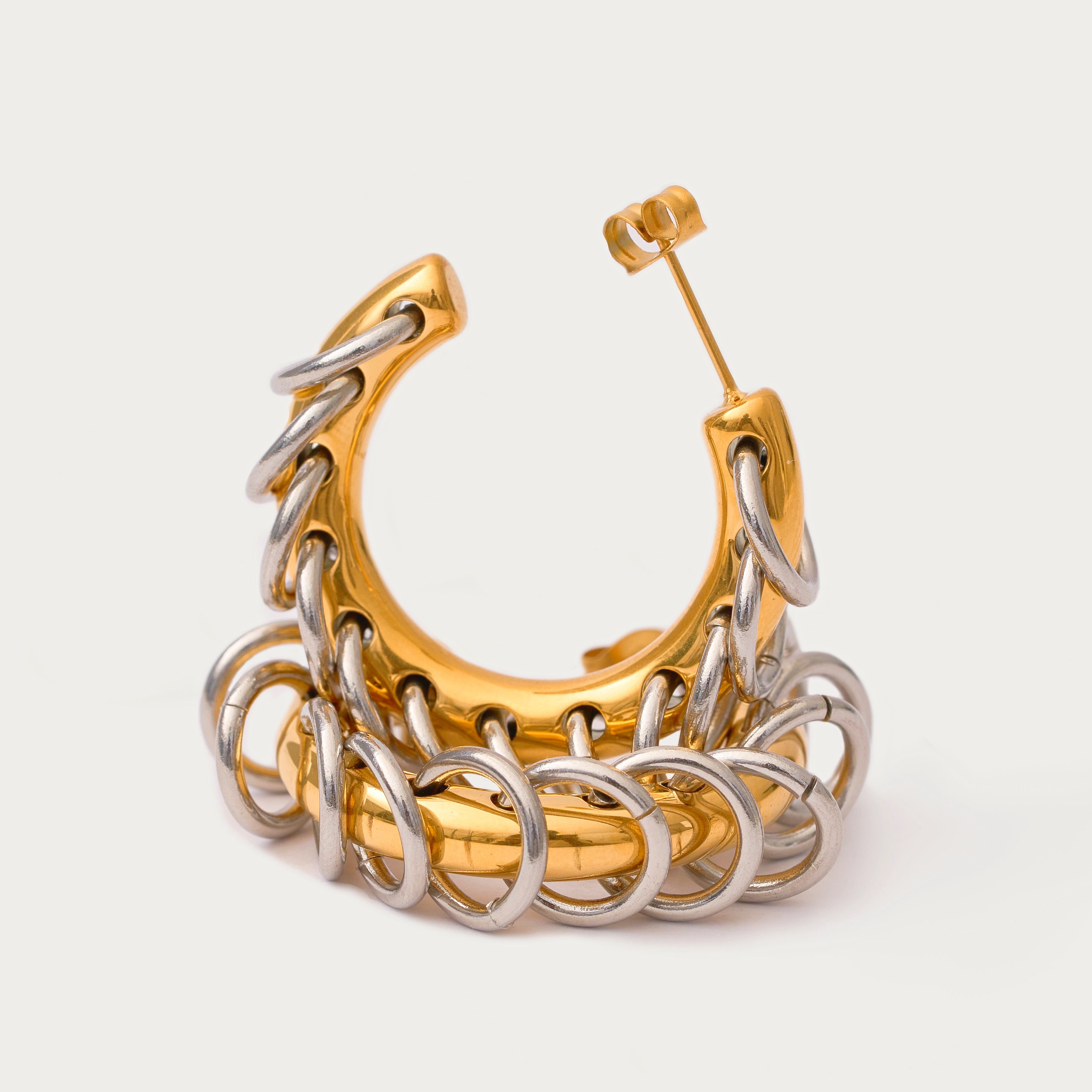 Stella Circle Hoop Statement Earrings