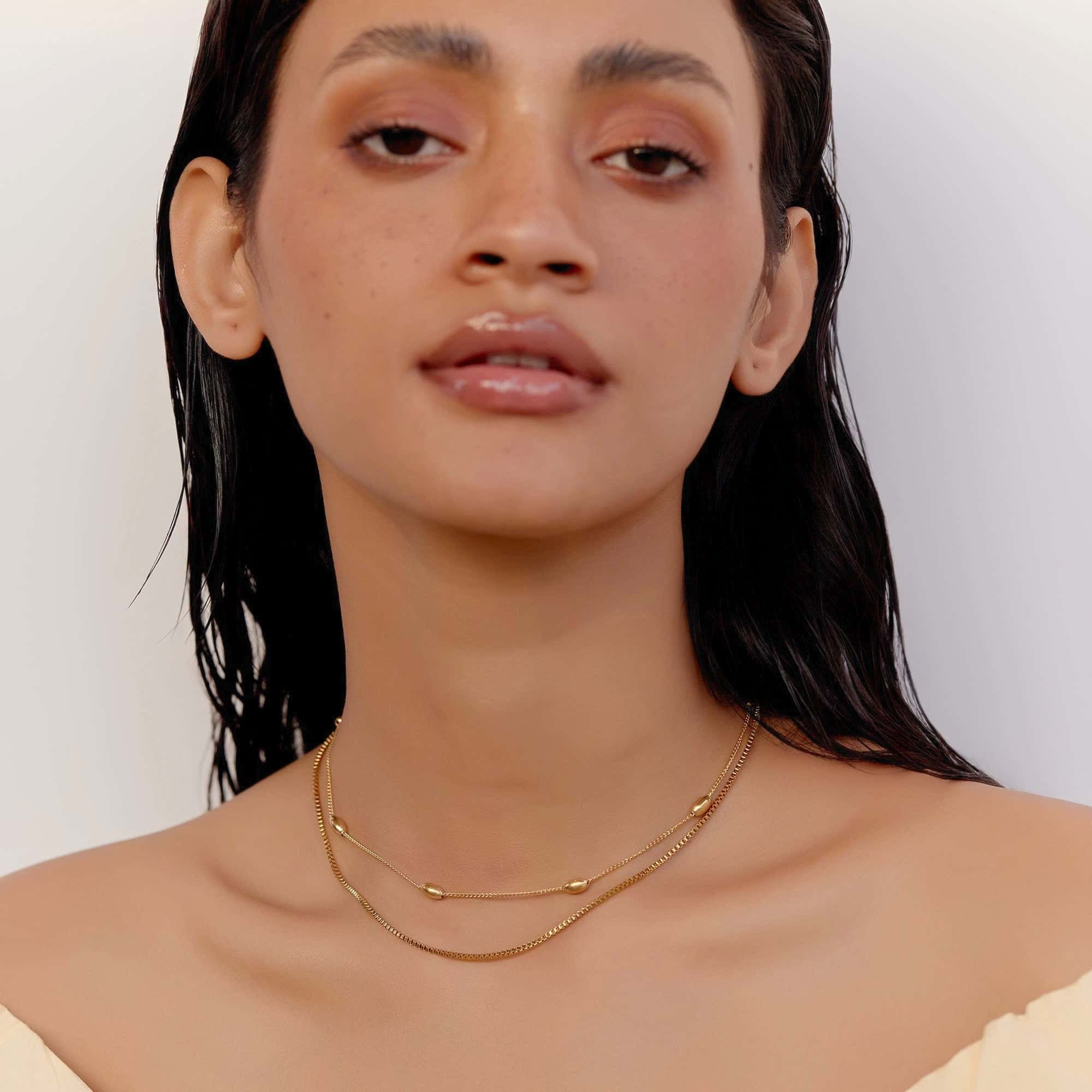 Lila Layered Chain Necklace in 18K Gold Plated