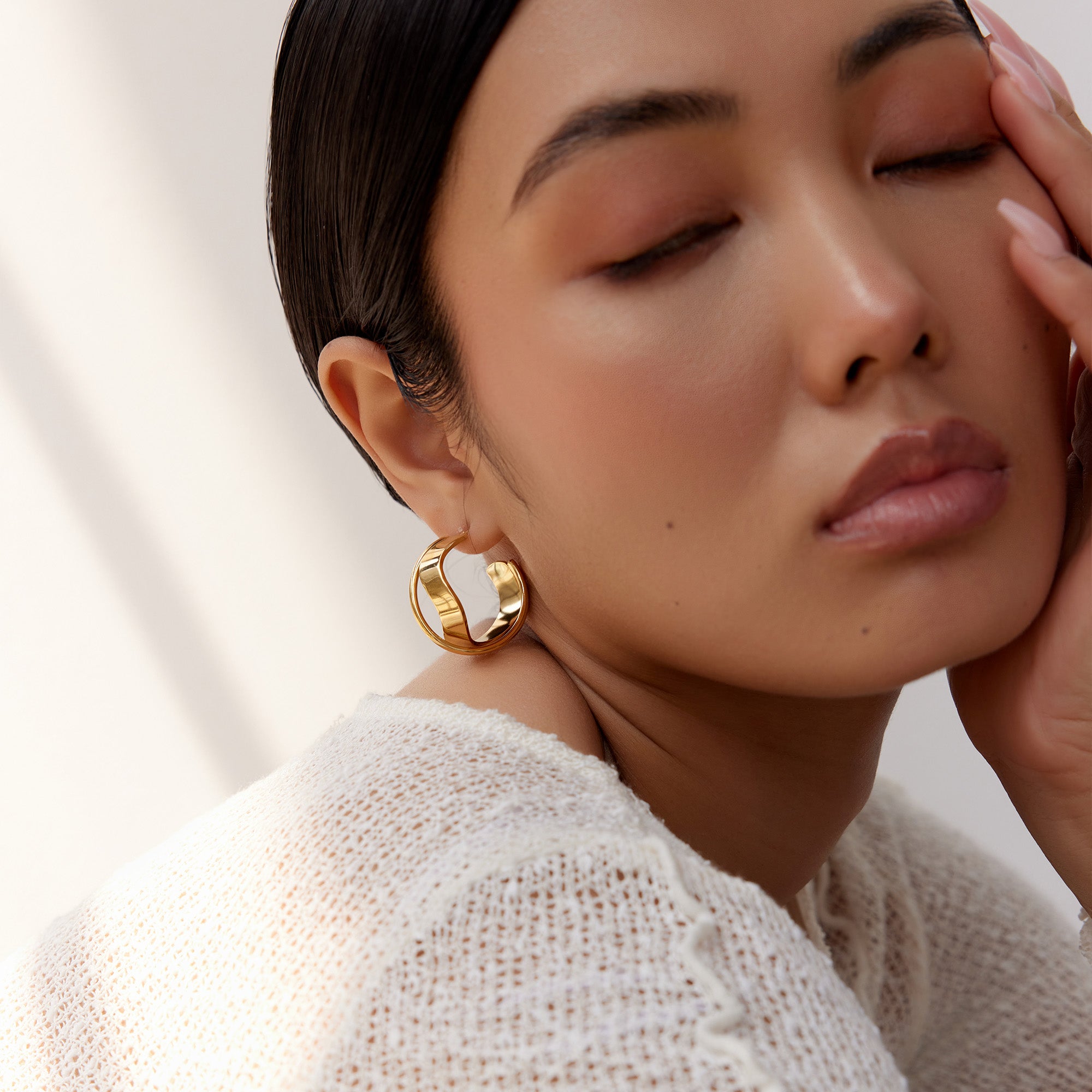 Nova Edge Earrings in 18K Gold Plated