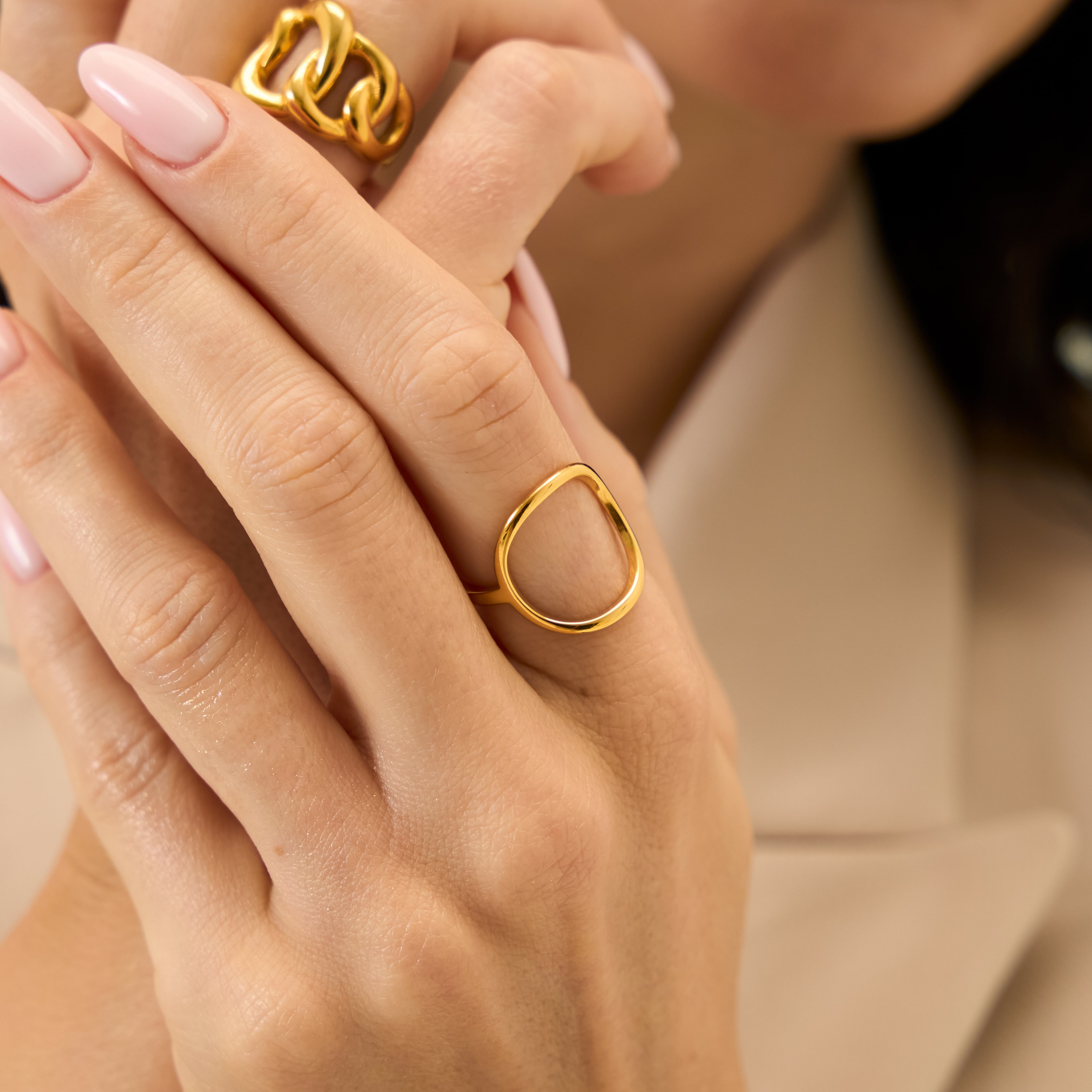 Bella Cuban Ring in 18K Gold Plated