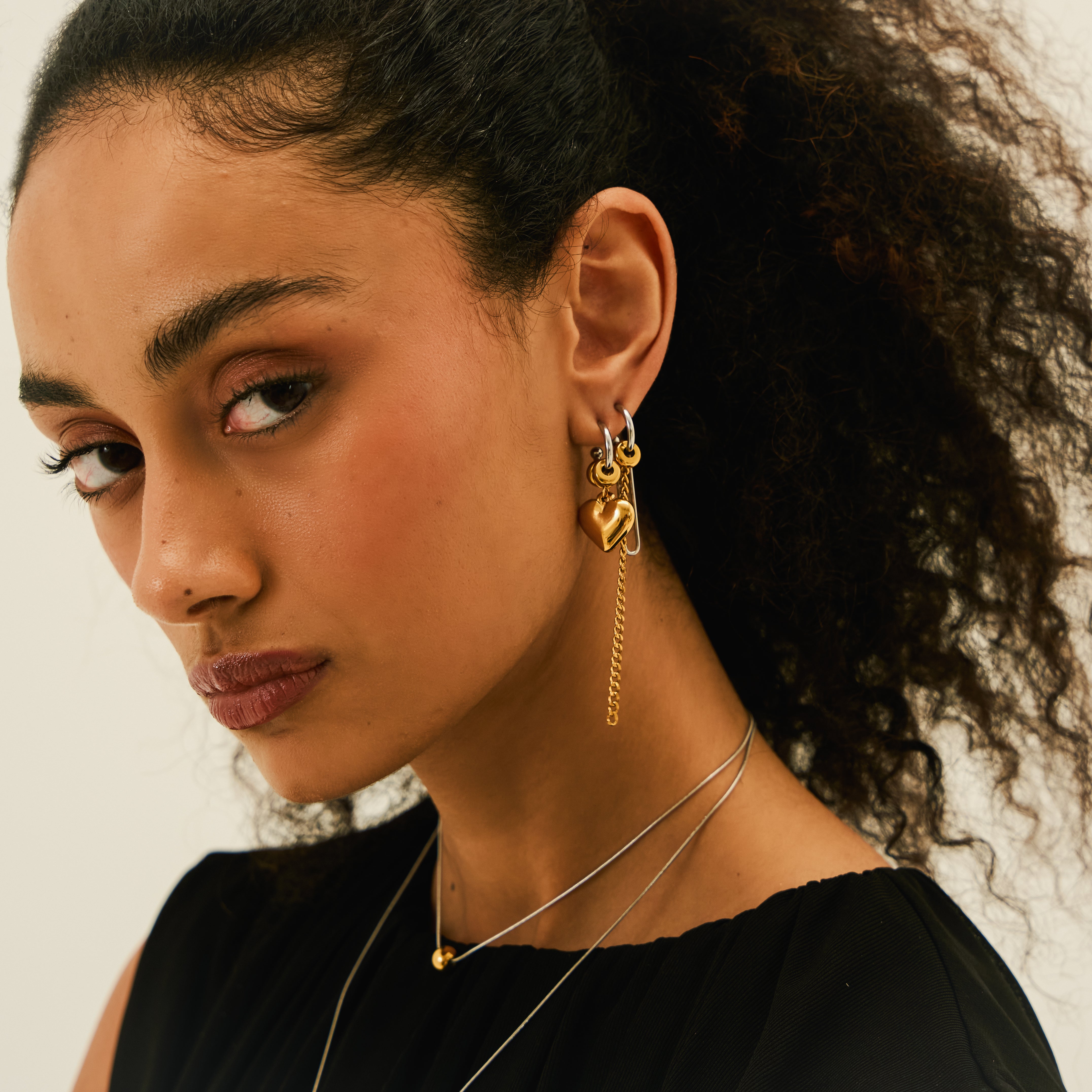 Layla Drop Earrings – Mixed Metals Irregular Convertible Drops
