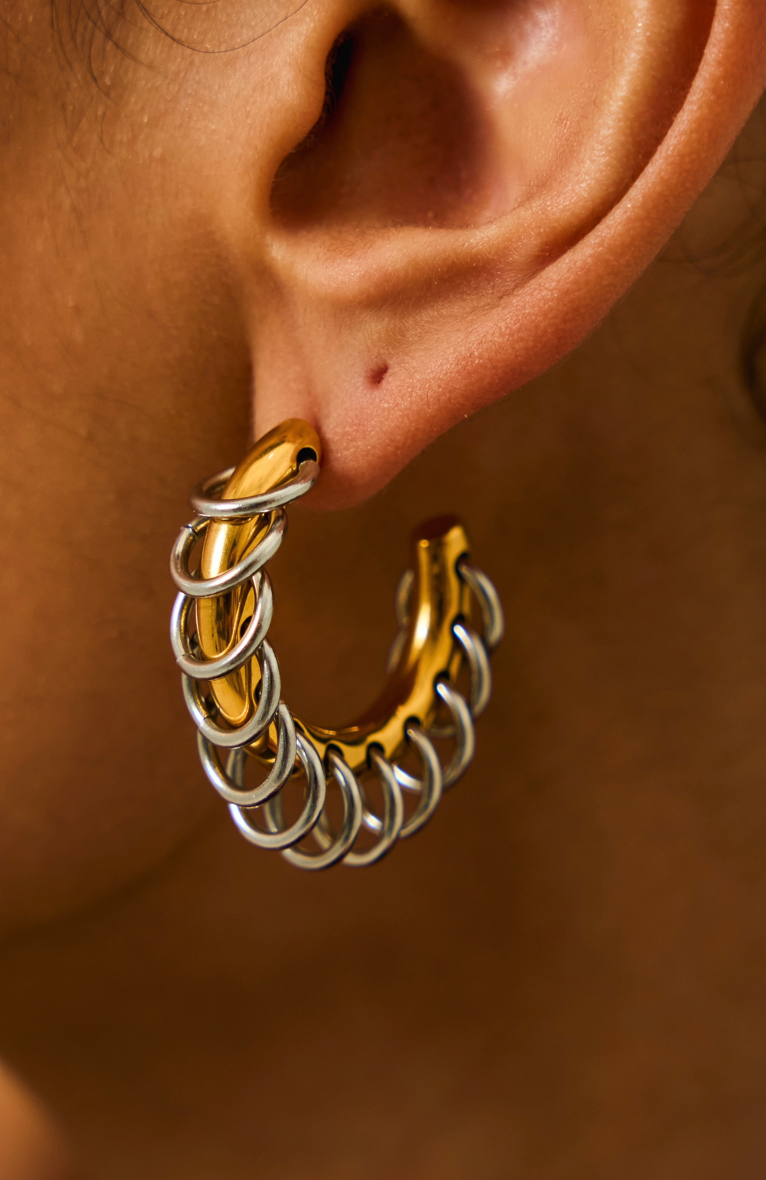 Stella Circle Hoop Statement Earrings